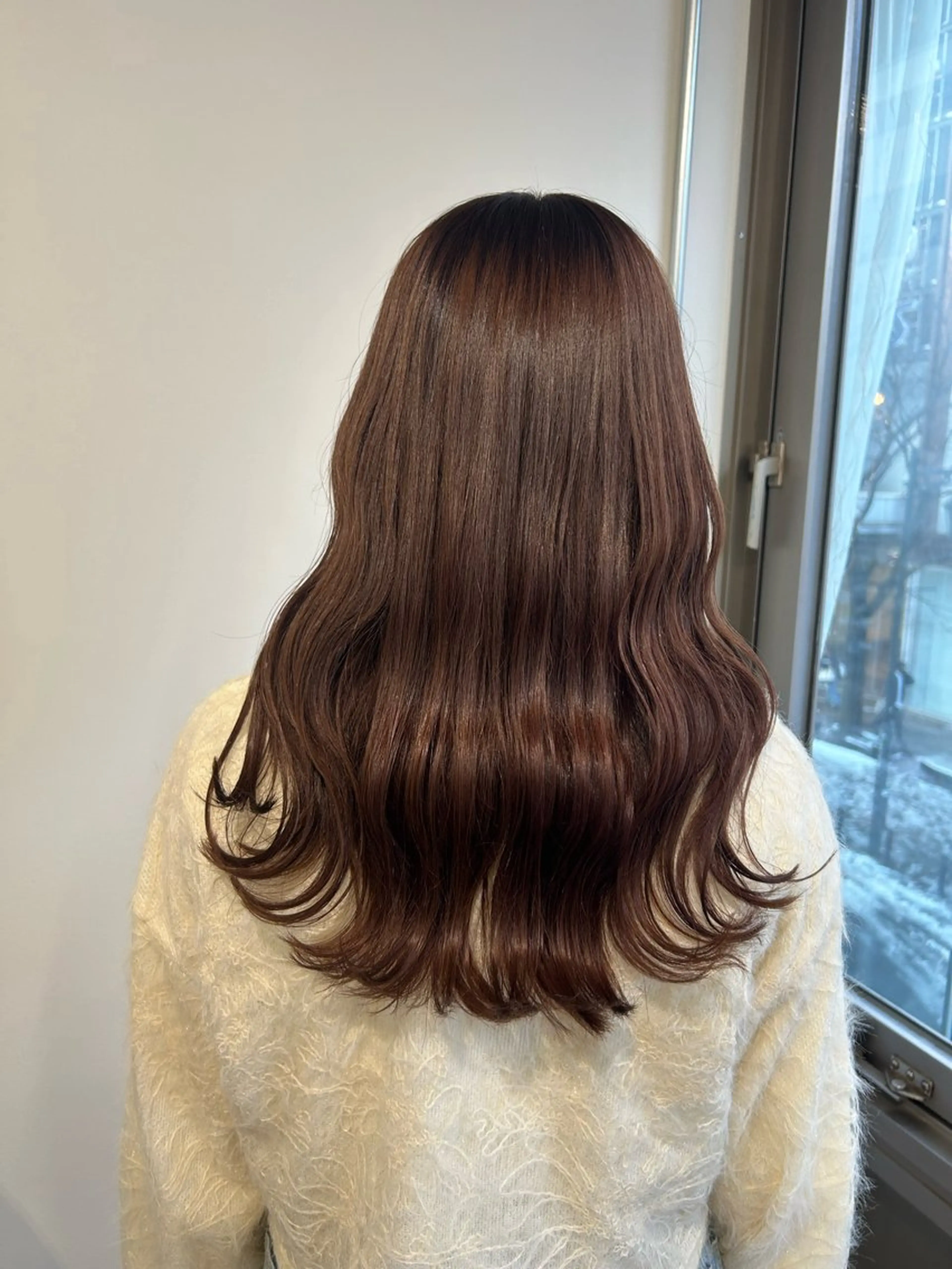 カラー ブラウンカラー オレンジピンク カット ヘアカラー ベージュ/ダブルカラ ー/新潟駅/青柳萌果のヘアスタイル