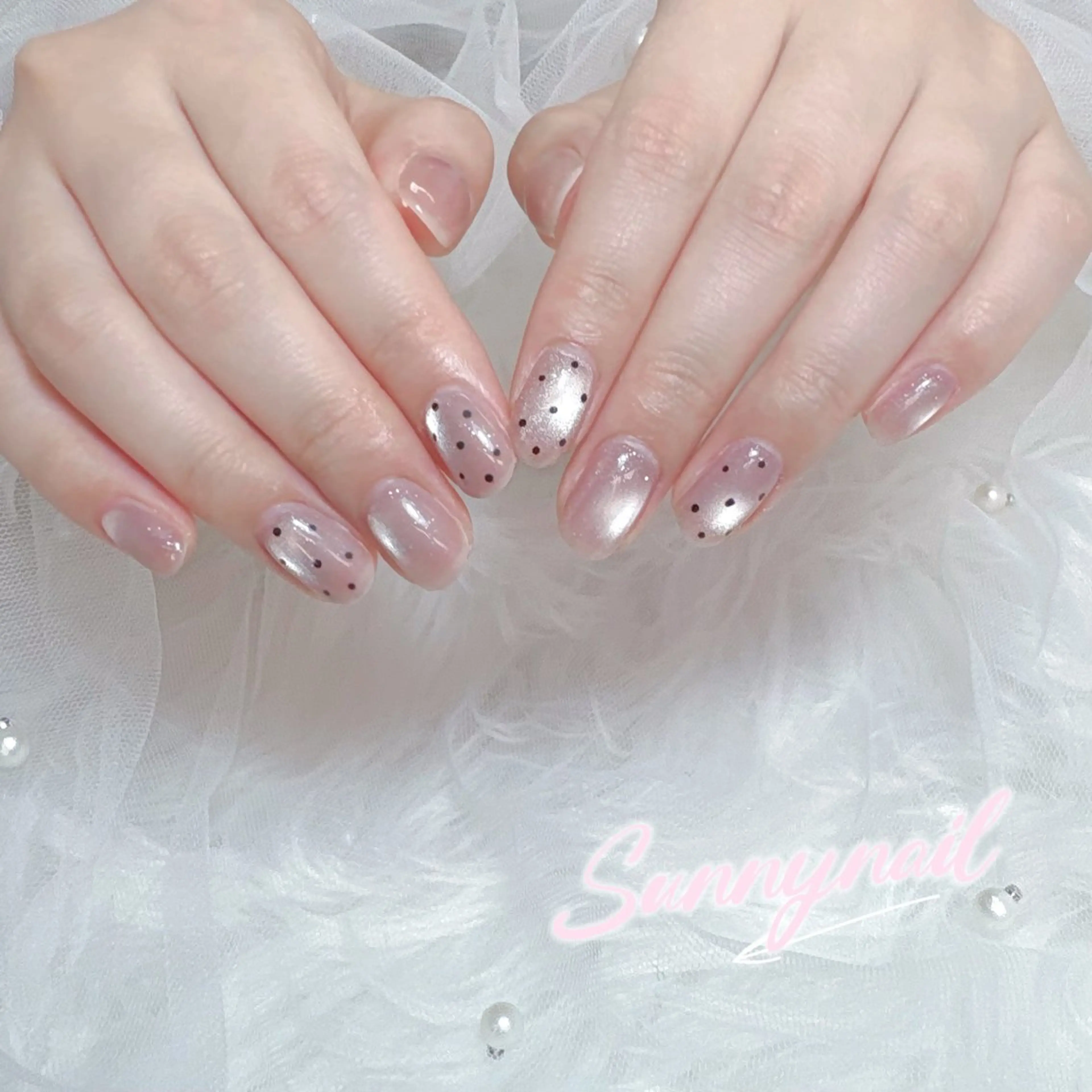 ネイル チークネイル ドット フットネイル フレンチネイル ジェルネイル ハンドネイル ハンドケア sunnynail 小桃のネイルデザイン