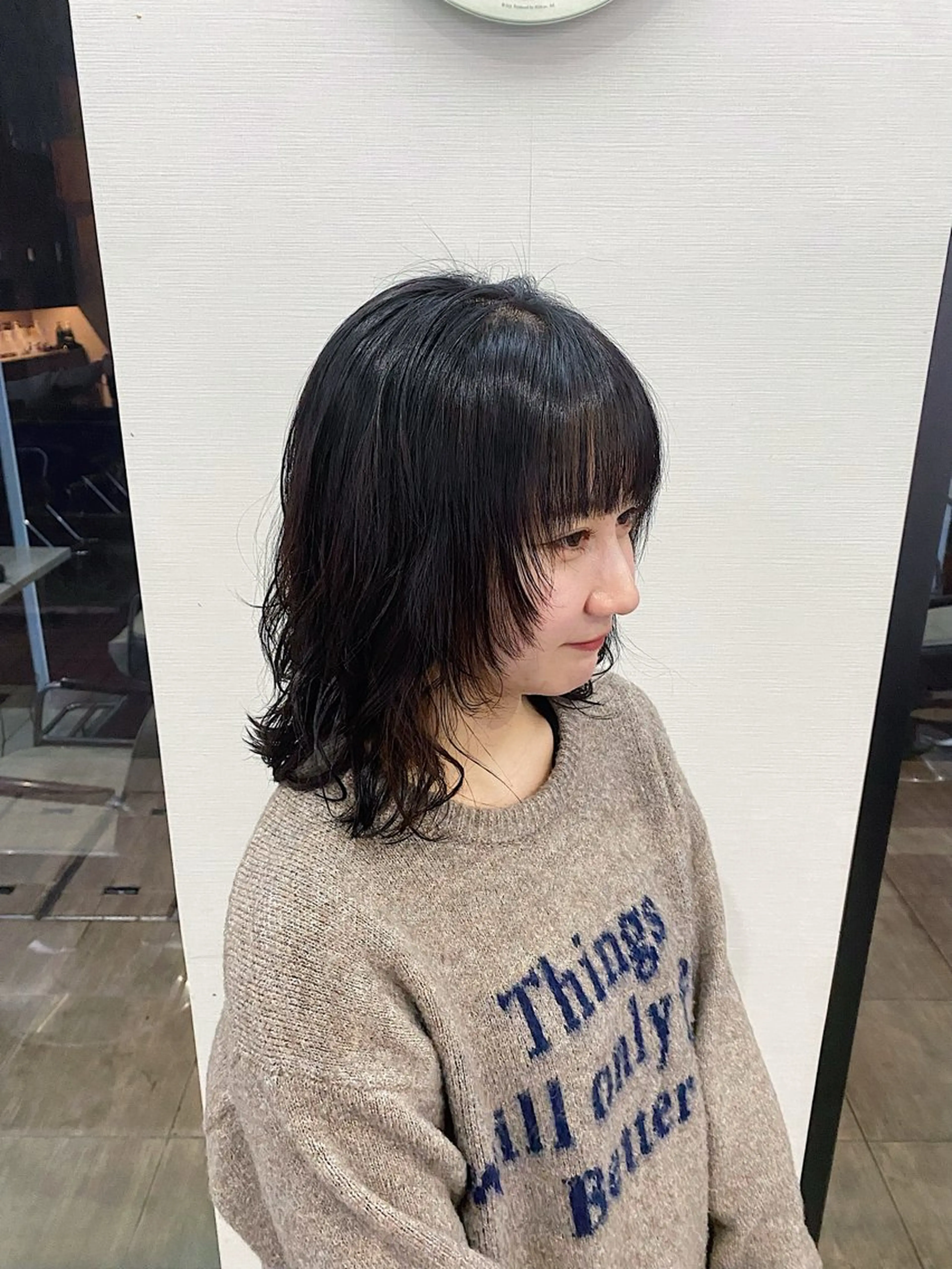 ミディアム パーマ 野林 夏帆のヘアスタイル