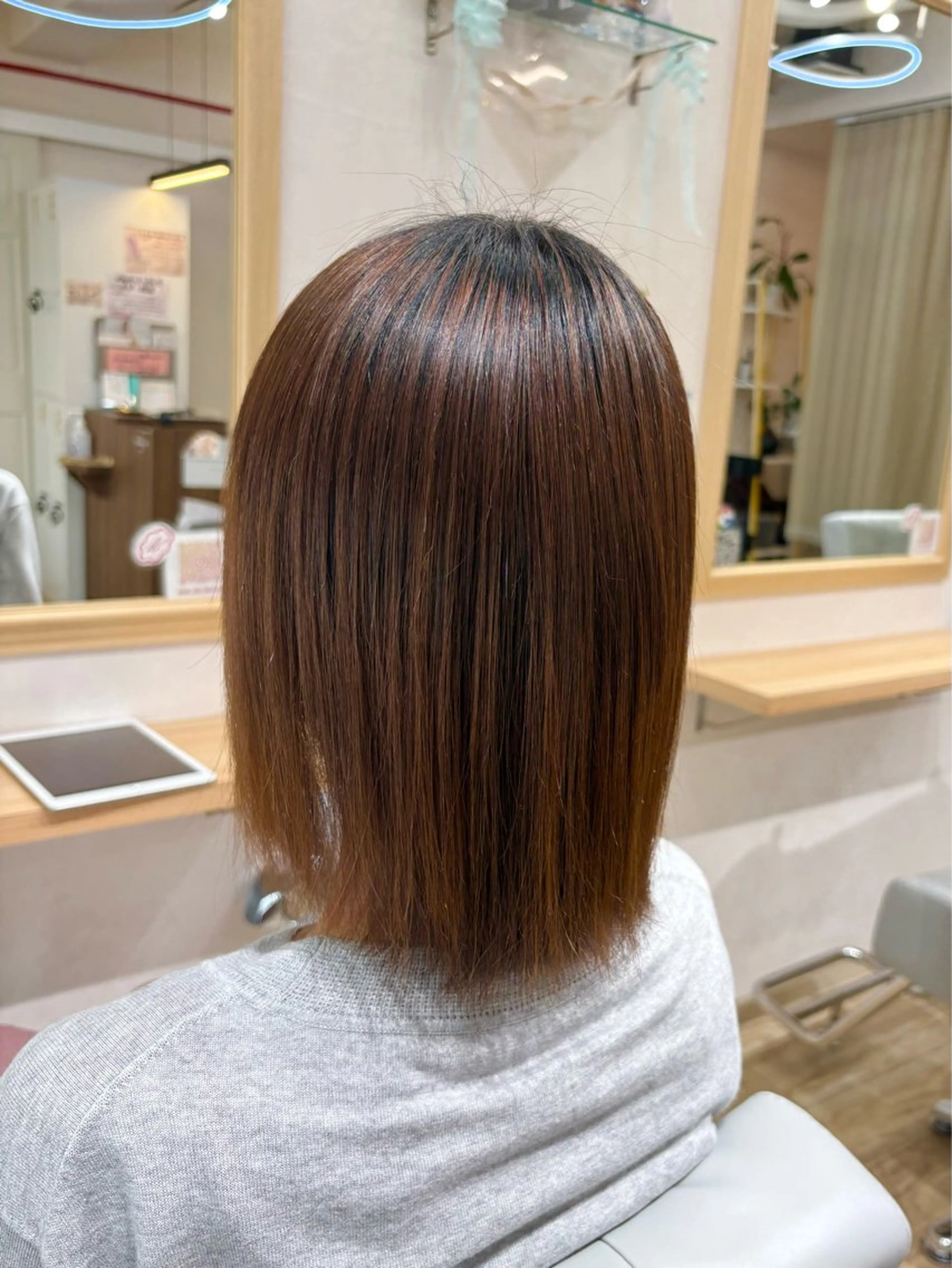 ミディアム 縮毛矯正 磯部 優雅のヘアスタイル