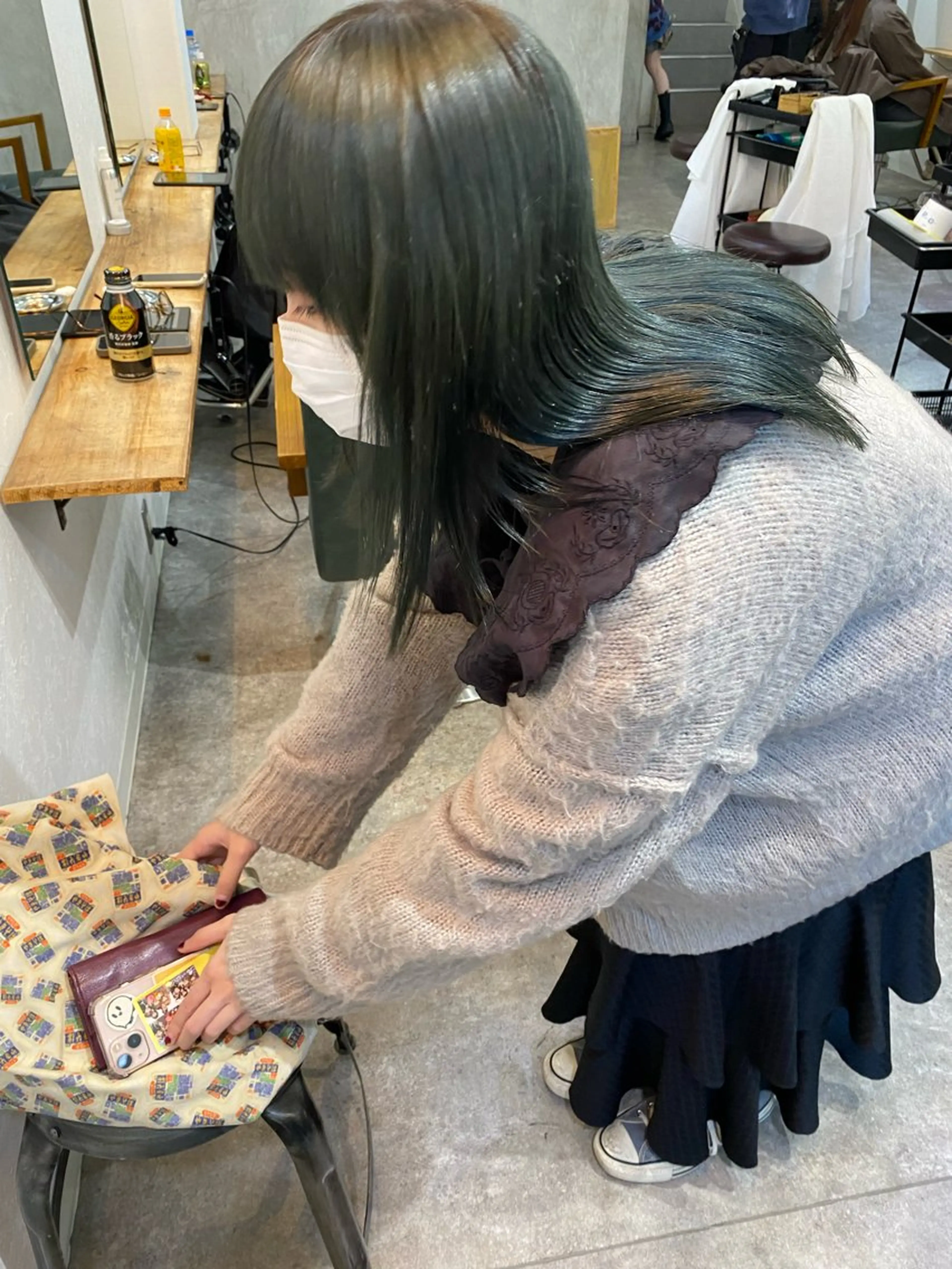 セミロング カラー ダブルカラー カット ヘアカラー トリートメント 森貴裕/ベージュ/ パーマ/オリーブのヘアスタイル