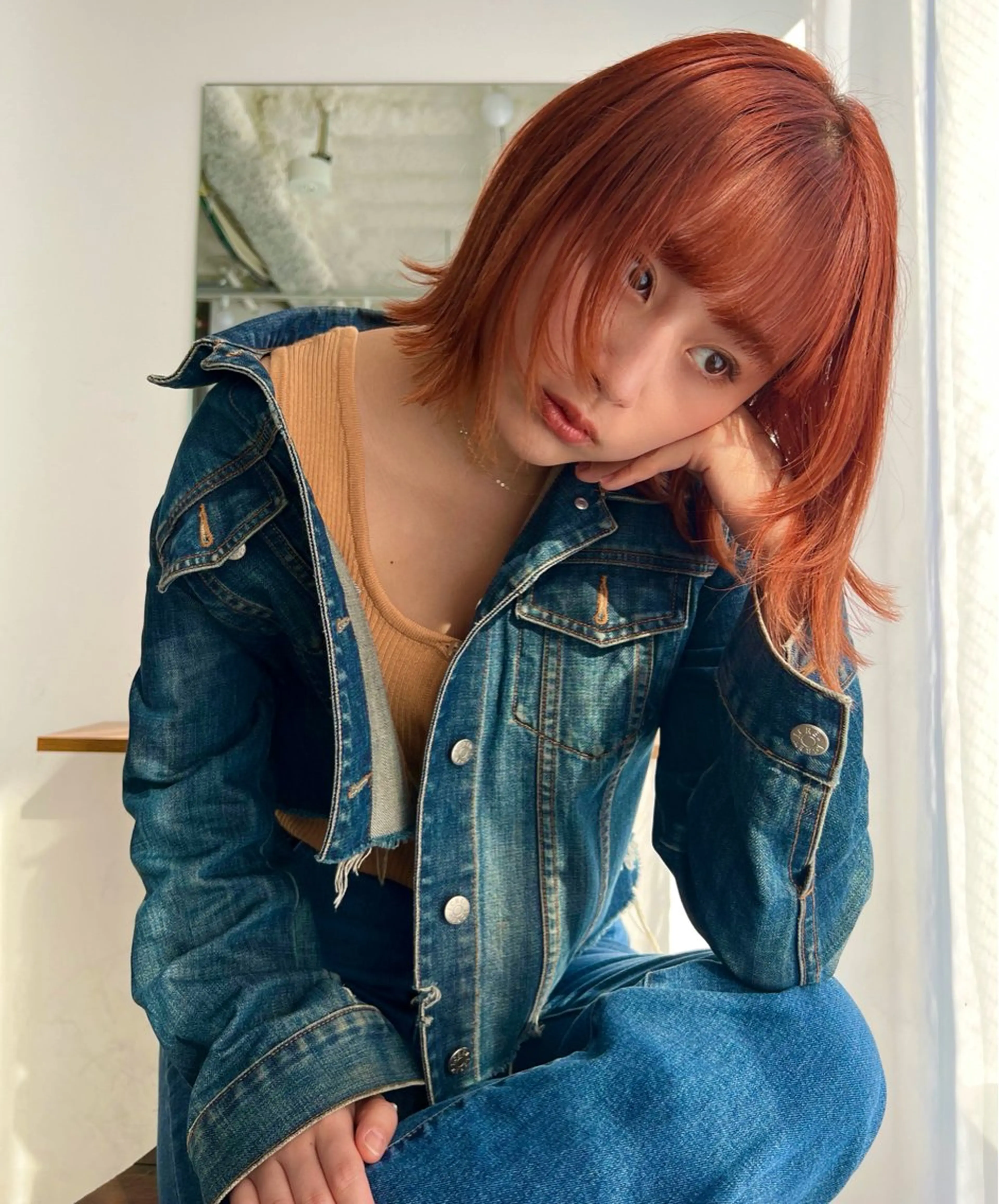 ミディアム カラー ブリーチ デザインカラー ダブルカラー インナーカラー ブリーチなしカラー 《Une》 hinariのヘアスタイル