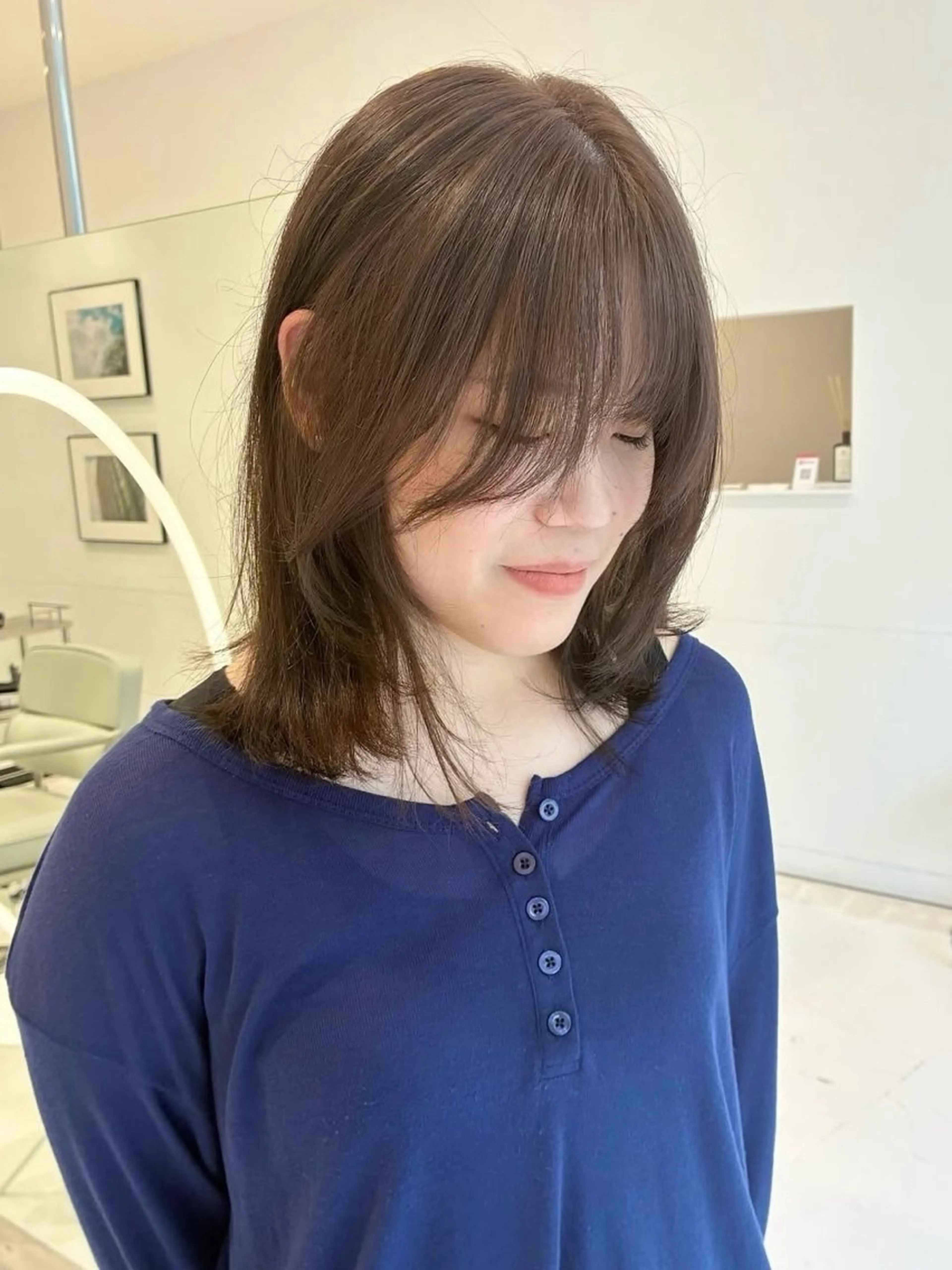 ミディアム カラー 大長 広菜のヘアスタイル