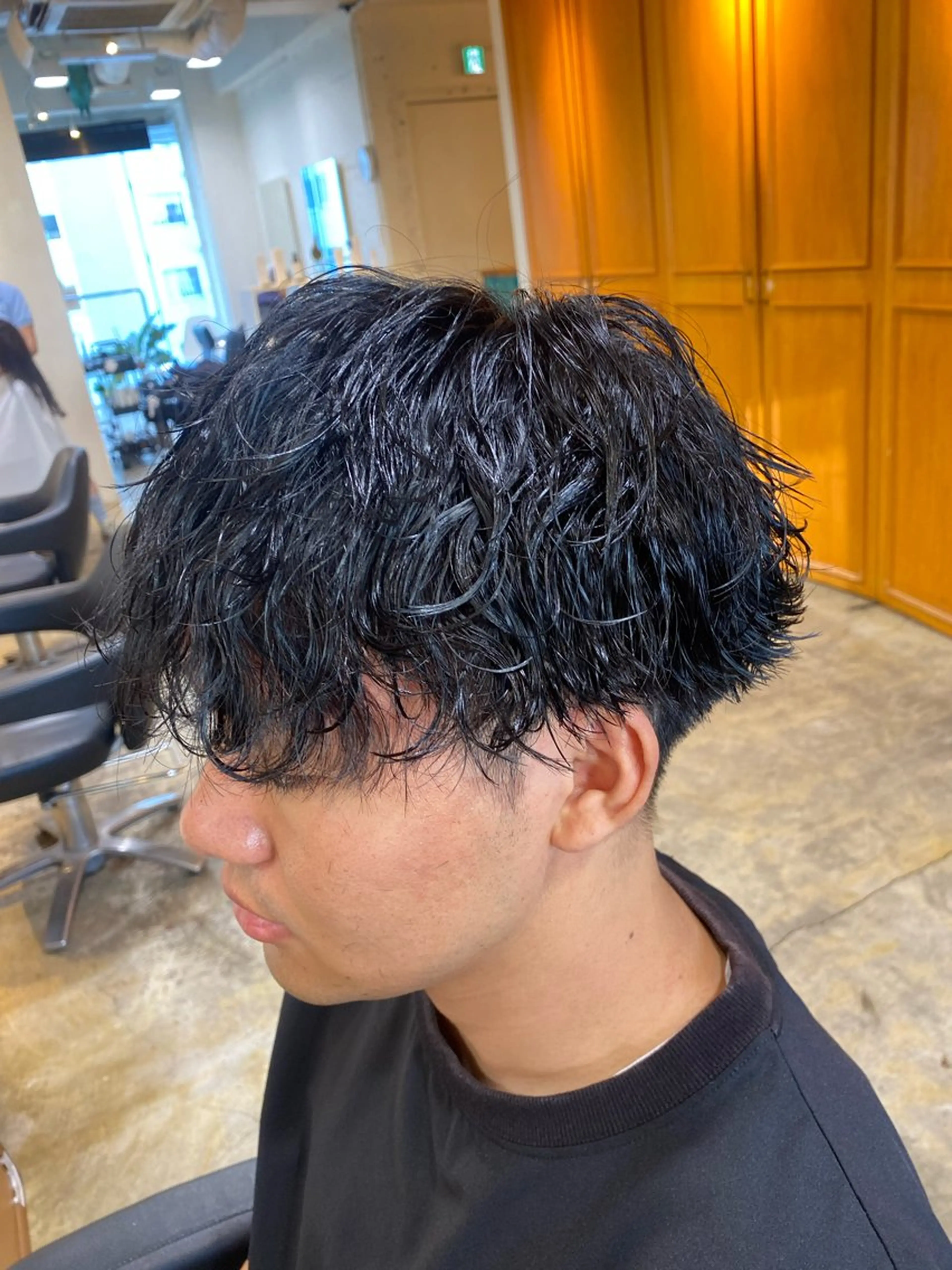 ショート パーマ メンズ カット パーマ トリートメント レイヤーボブ/ 艶カラー/サナ🌼のヘアスタイル