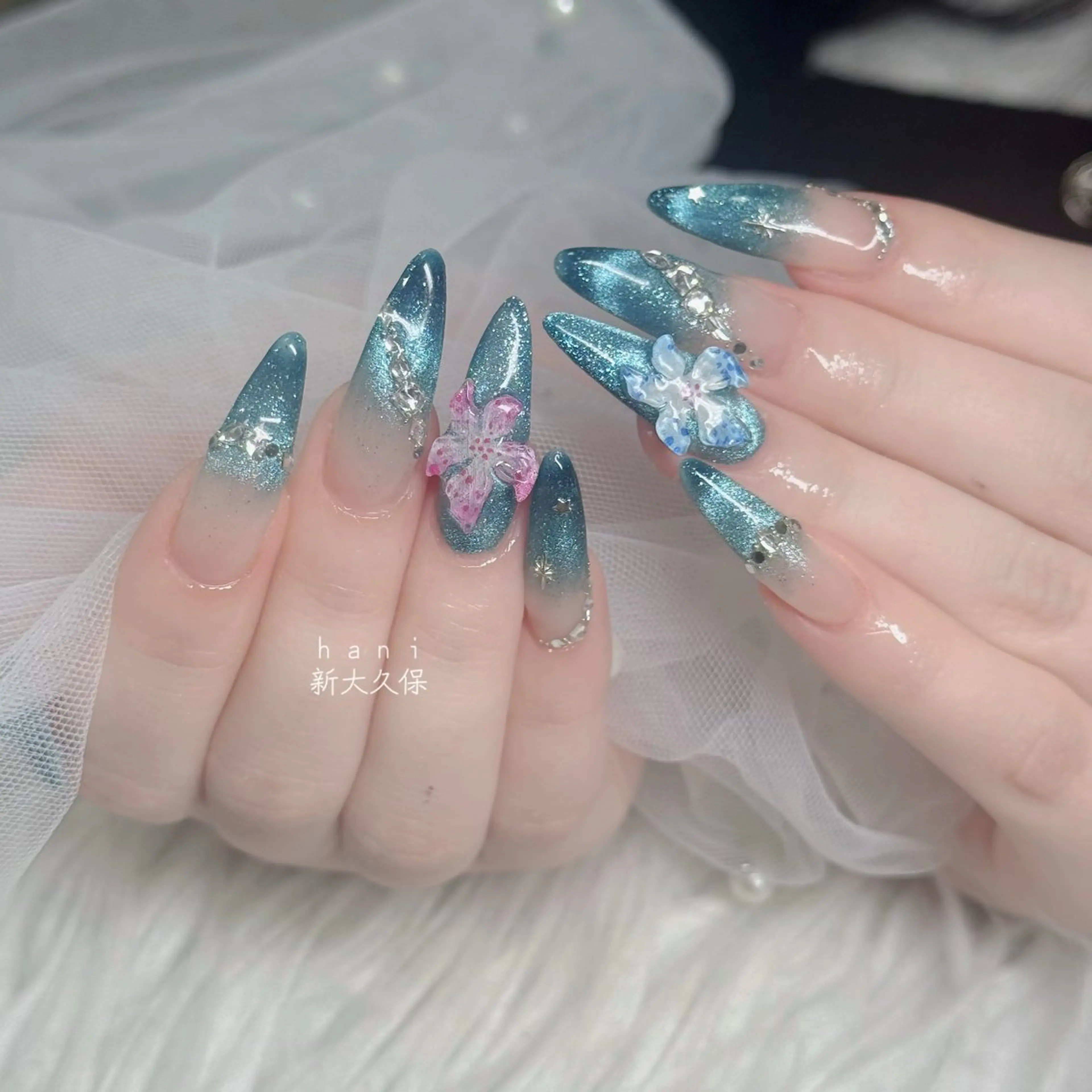 ネイル フットネイル フレンチネイル グラデーション 韓国ネイル ロングネイル ハンドネイル Hani Nail Salonのネイルデザイン