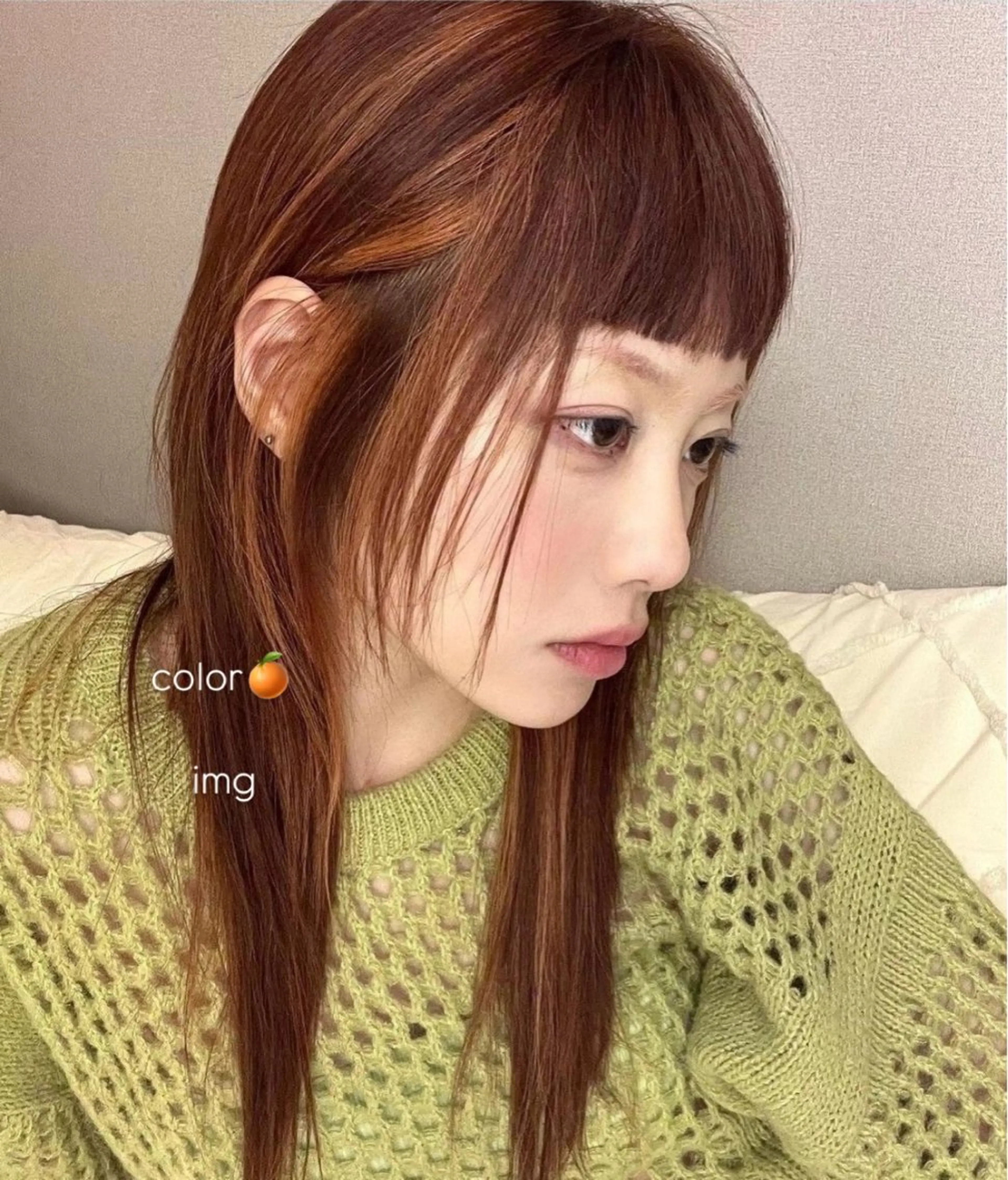 カラー ヘアカラー rinka/暖色 ボブカットモデルのヘアスタイル