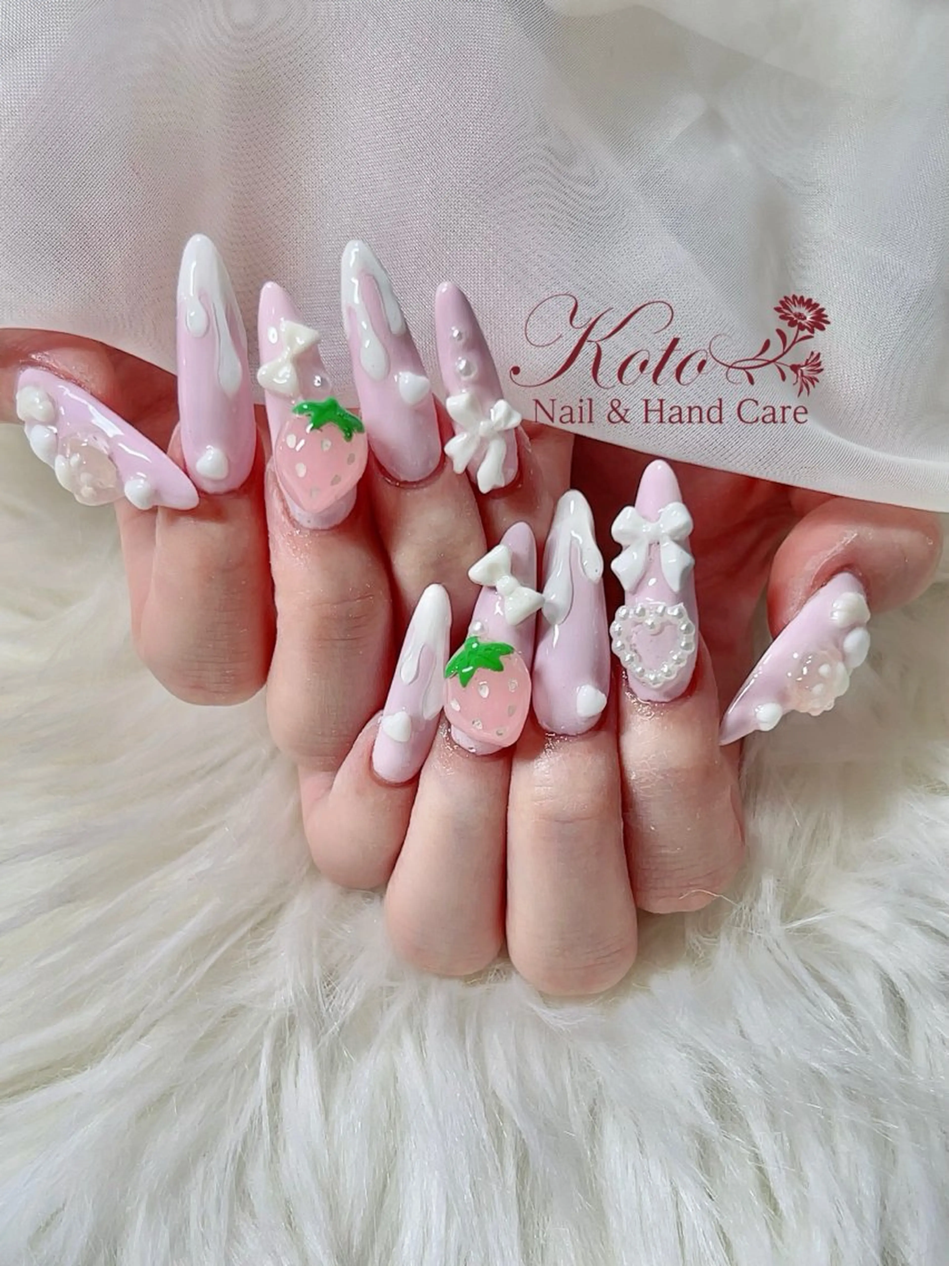 ネイル 長さ出し ジェルネイル 持ち込み ニュアンスネイル 赤色 ハンドネイル Nail Salon KOTOのネイルデザイン