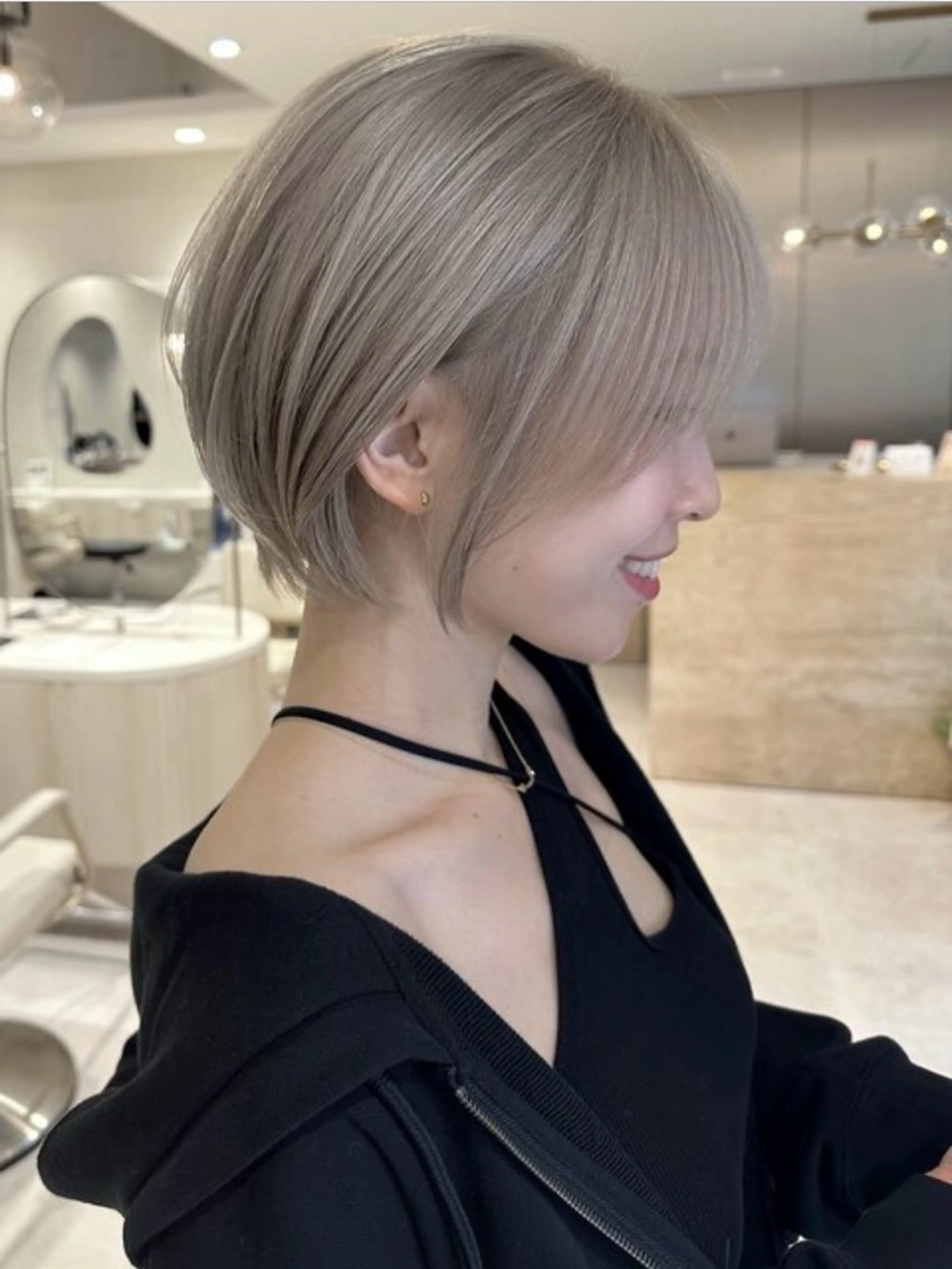ショート カット ヘアカラー 似合わせ/透明感 /顔まわりカット🌿のヘアスタイル