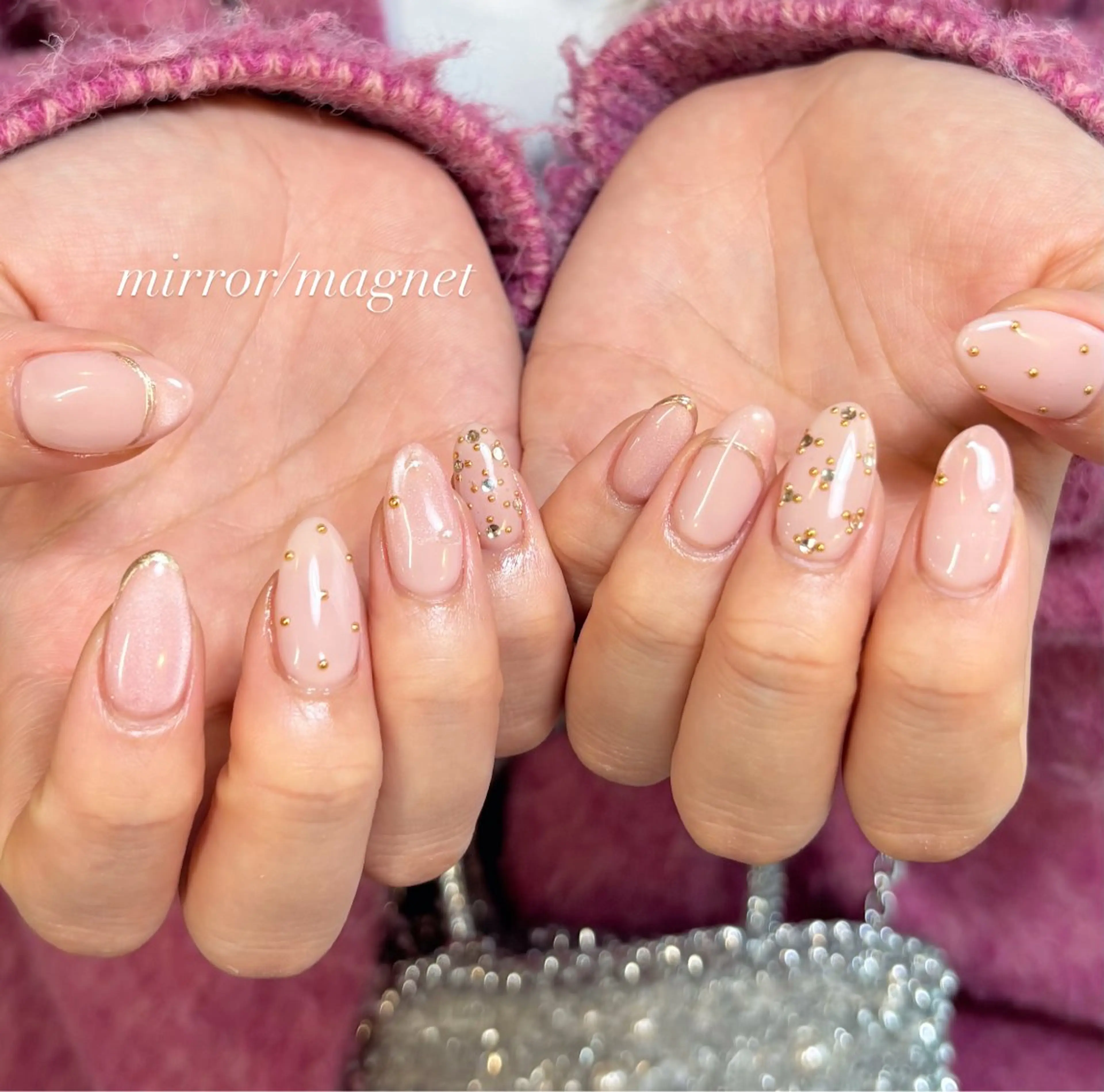 ネイル フレンチネイル マグネットネイル ストーンネイル LYLY yukiのネイルデザイン