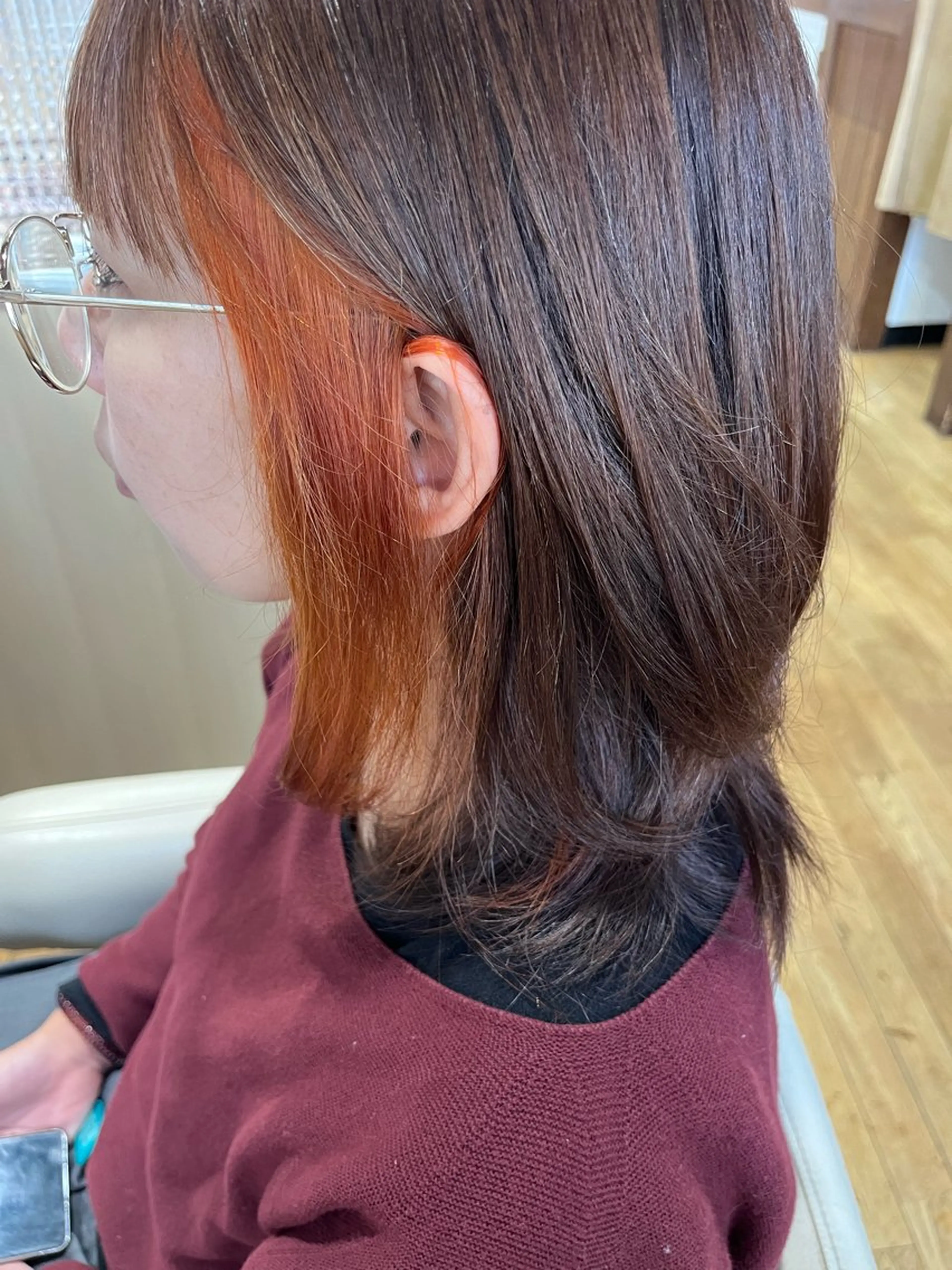 セミロング カラー カット ヘアカラー トリートメント 鈴木 結のヘアスタイル
