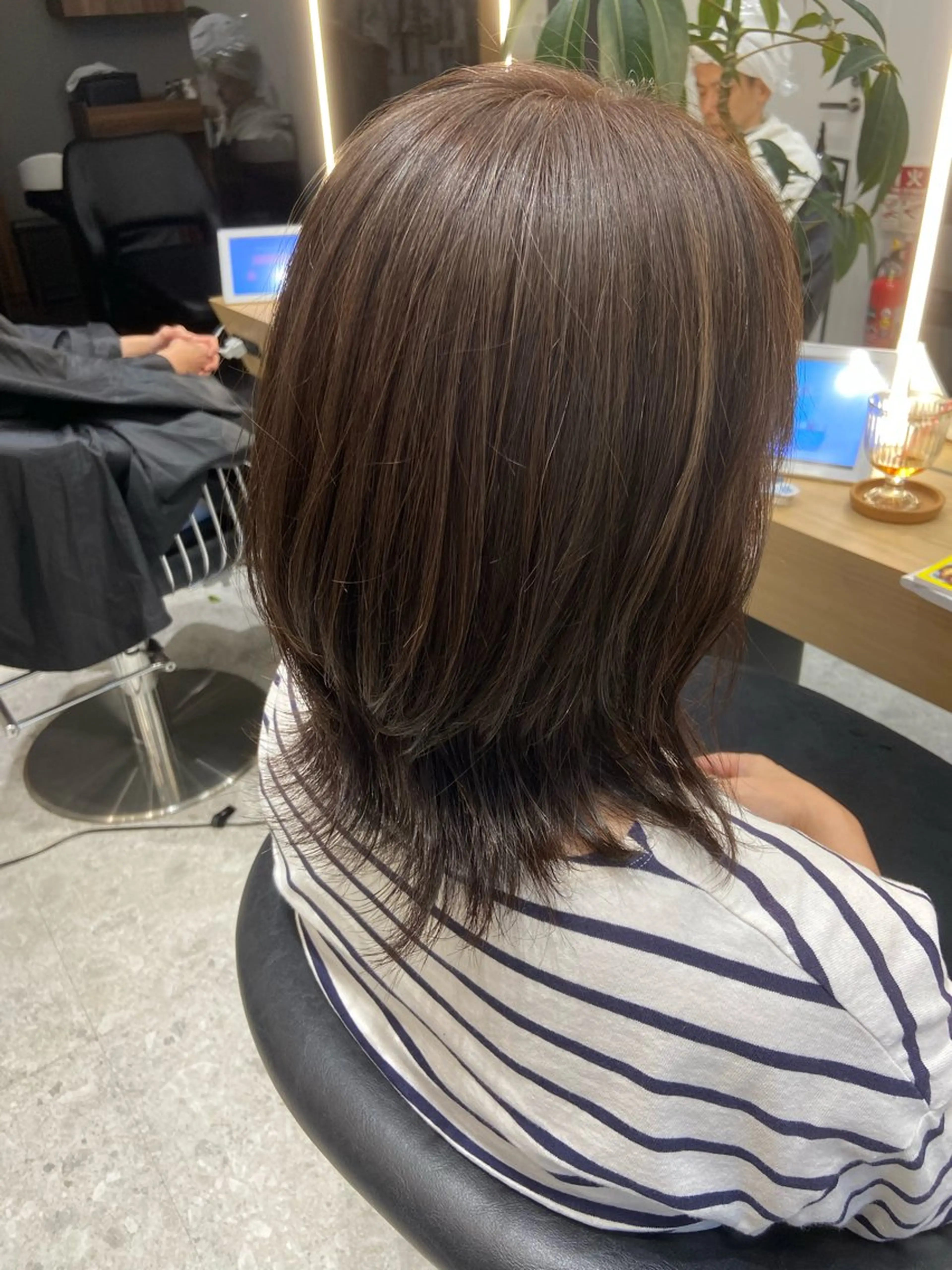 ミディアム カラー 地毛風縮毛矯正 /ニュアンス/はるたのヘアスタイル