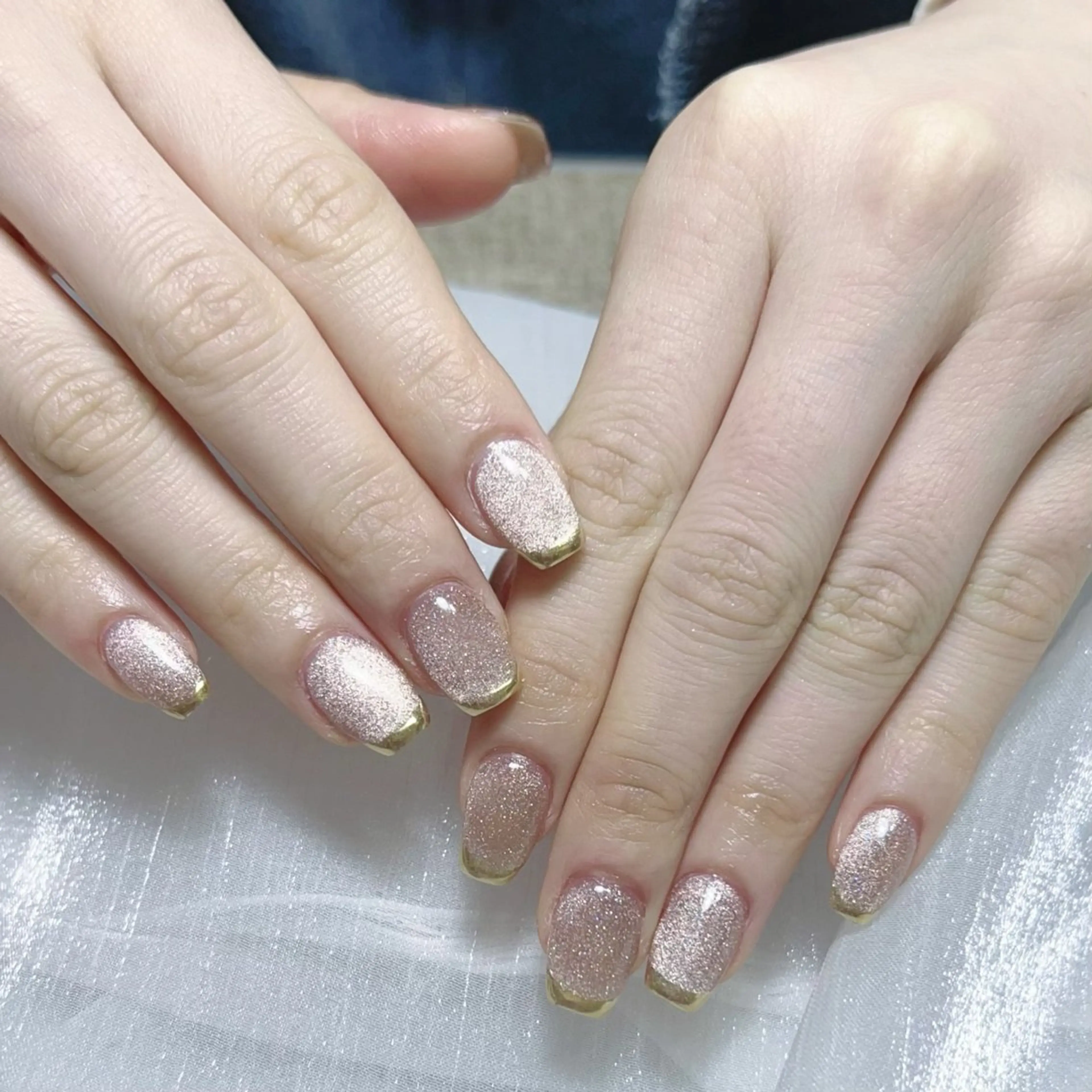 メンズ ネイル メンズ韓国風 アートネイル オーロラネイル ガーリー キラキラネイル ハンドネイル Nail salon 木にいるのネイルデザイン