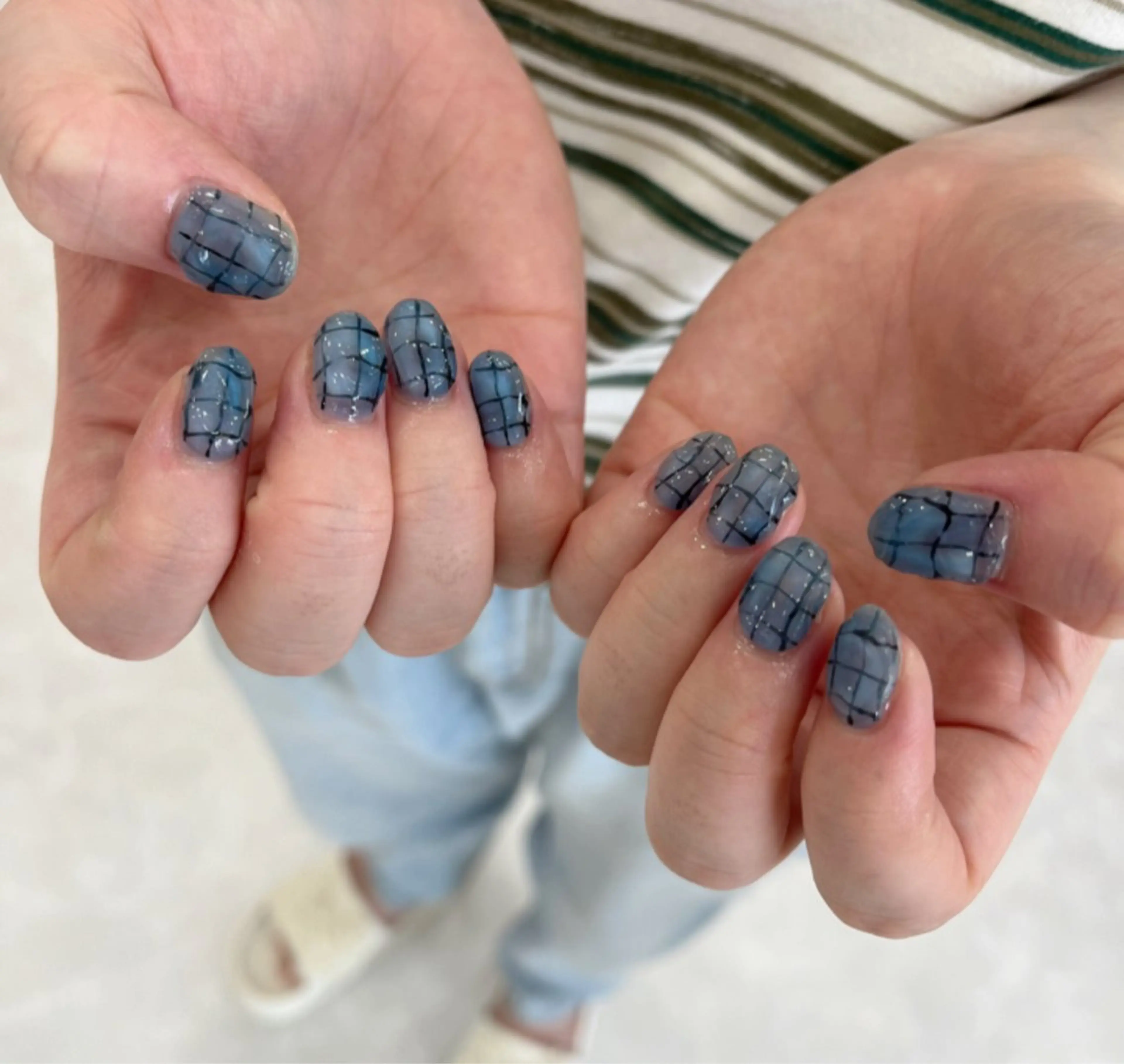 ネイル 長さ出し フットネイル ジェルネイル 韓国ネイル マグネットネイル #Amin nail salonのネイルデザイン