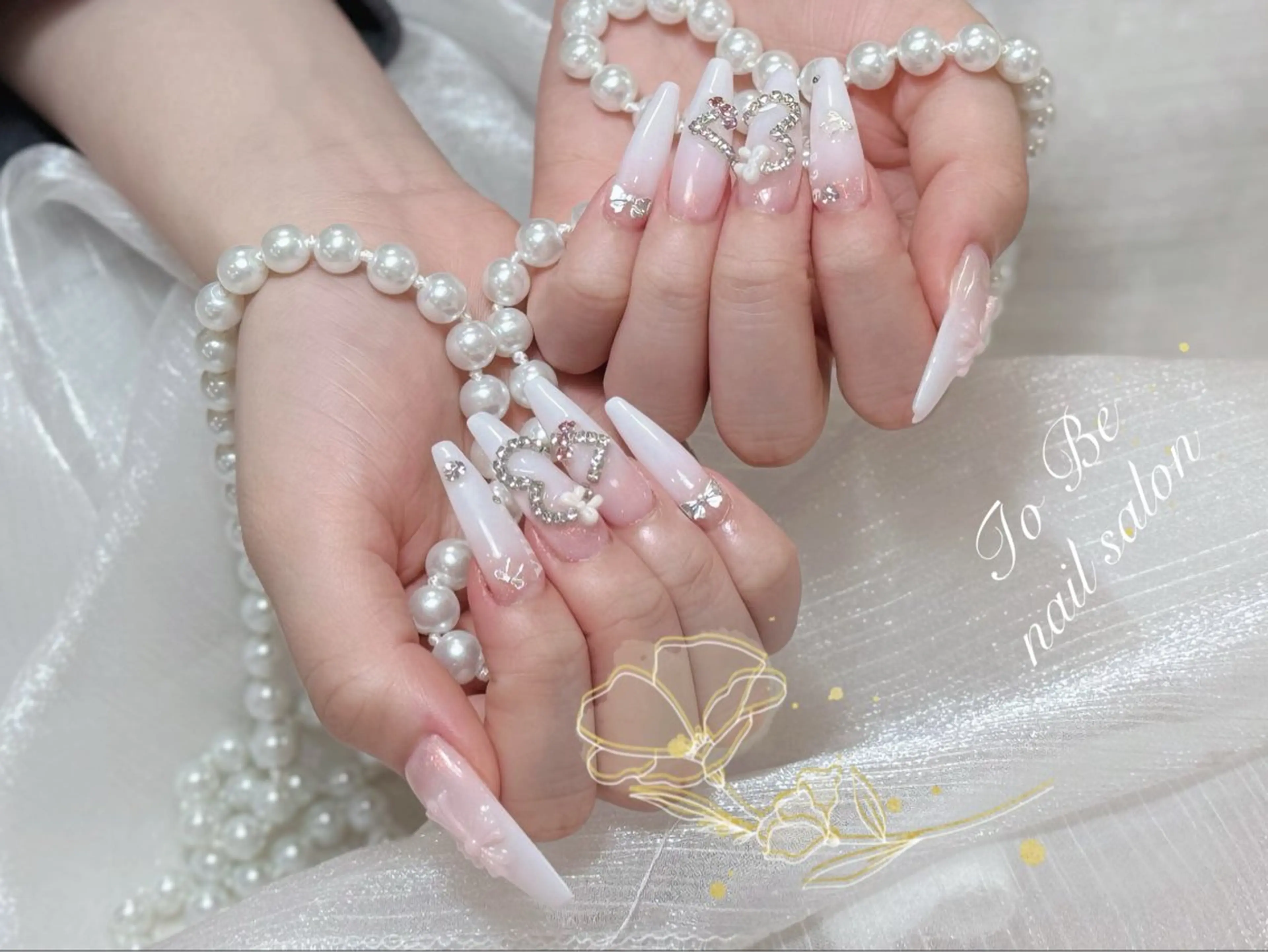 ロング ハンドネイル Nail Salon To Be珈月のネイルデザイン