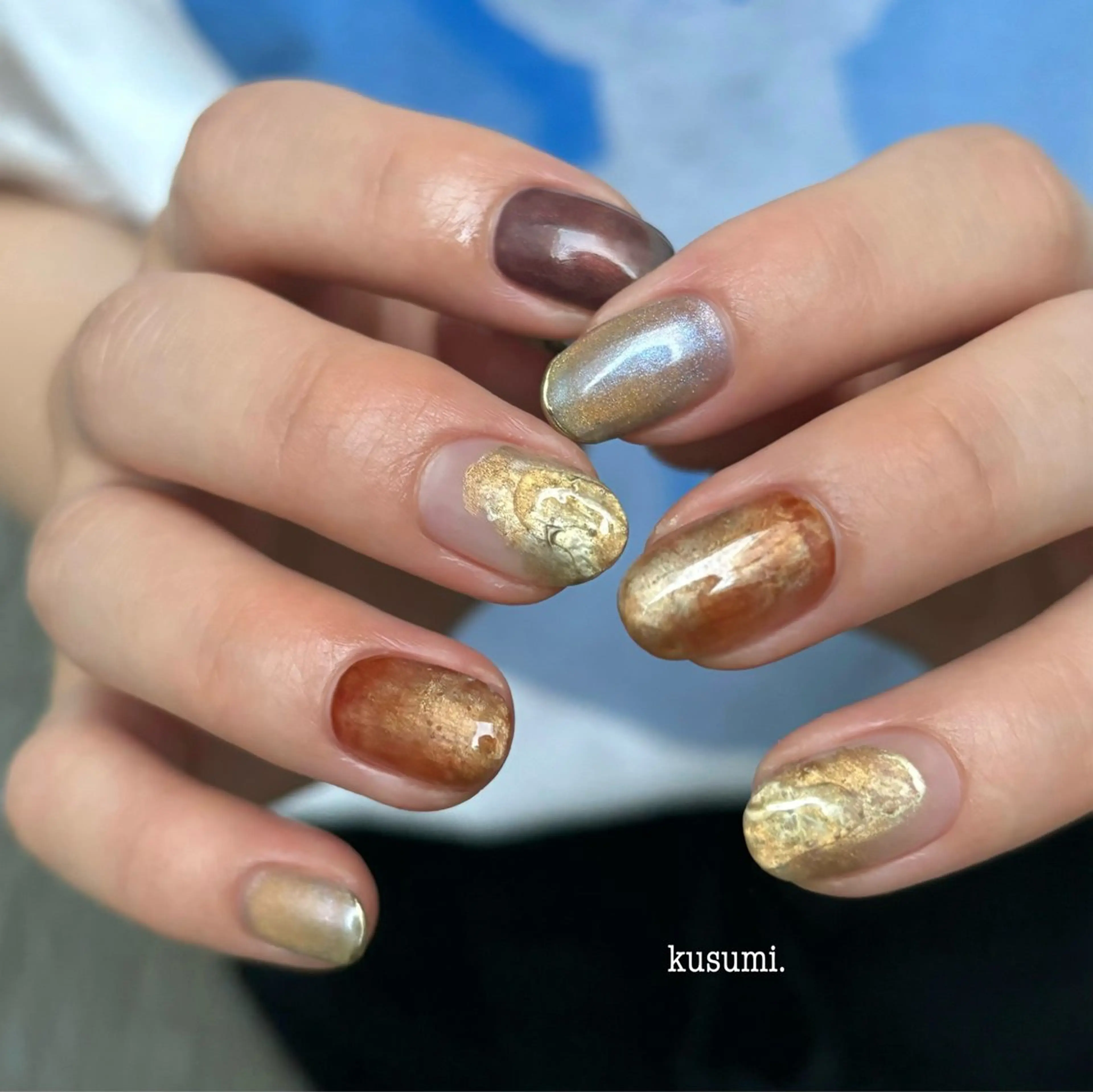 ネイル メンズネイル ニュアンスネイル ぷっくりネイル ハンドネイル kusumi. tatsuyaのネイルデザイン