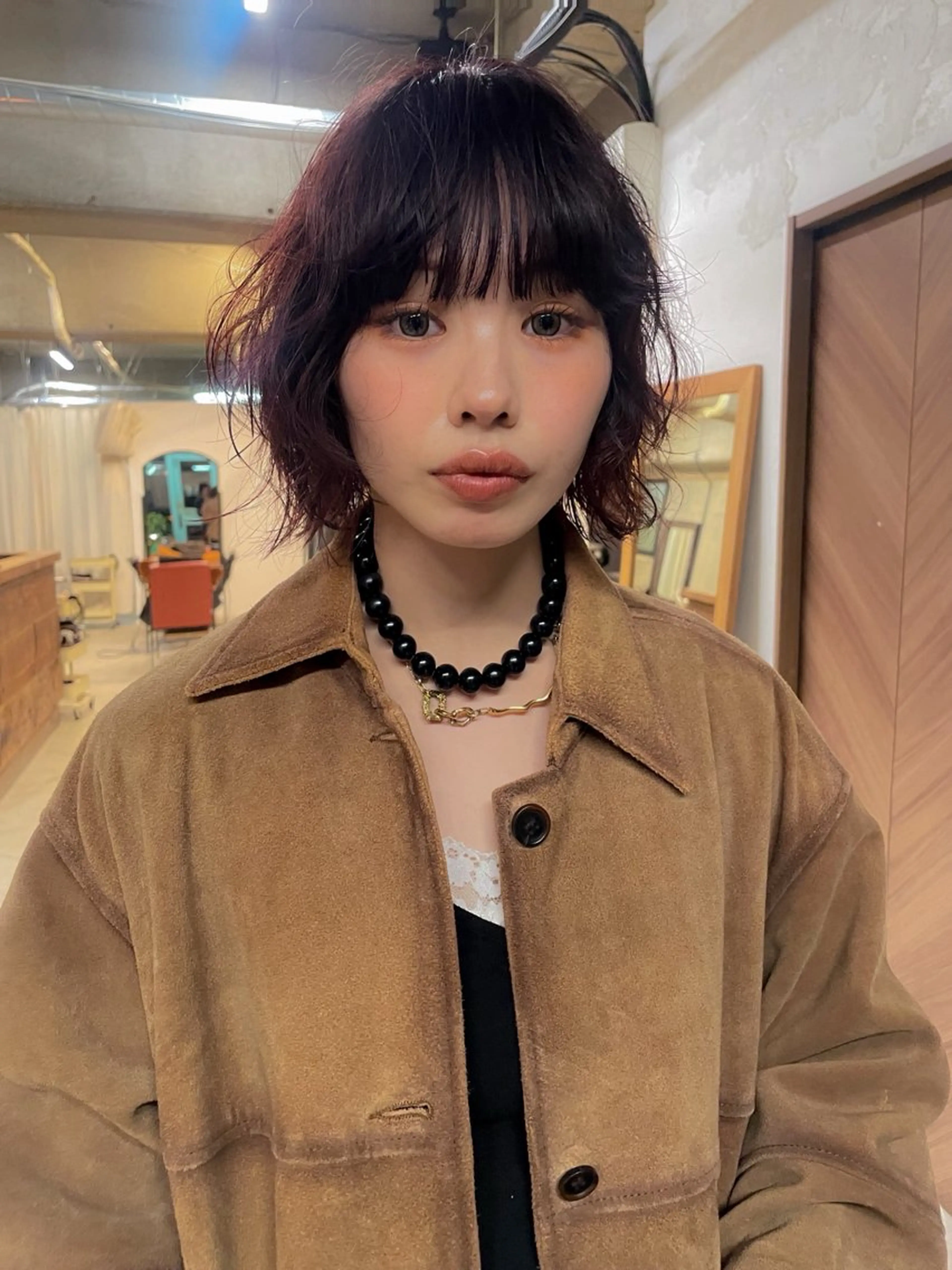 ショート カラー パーマ パーマ/レイヤー 岩山丈一郎のヘアスタイル