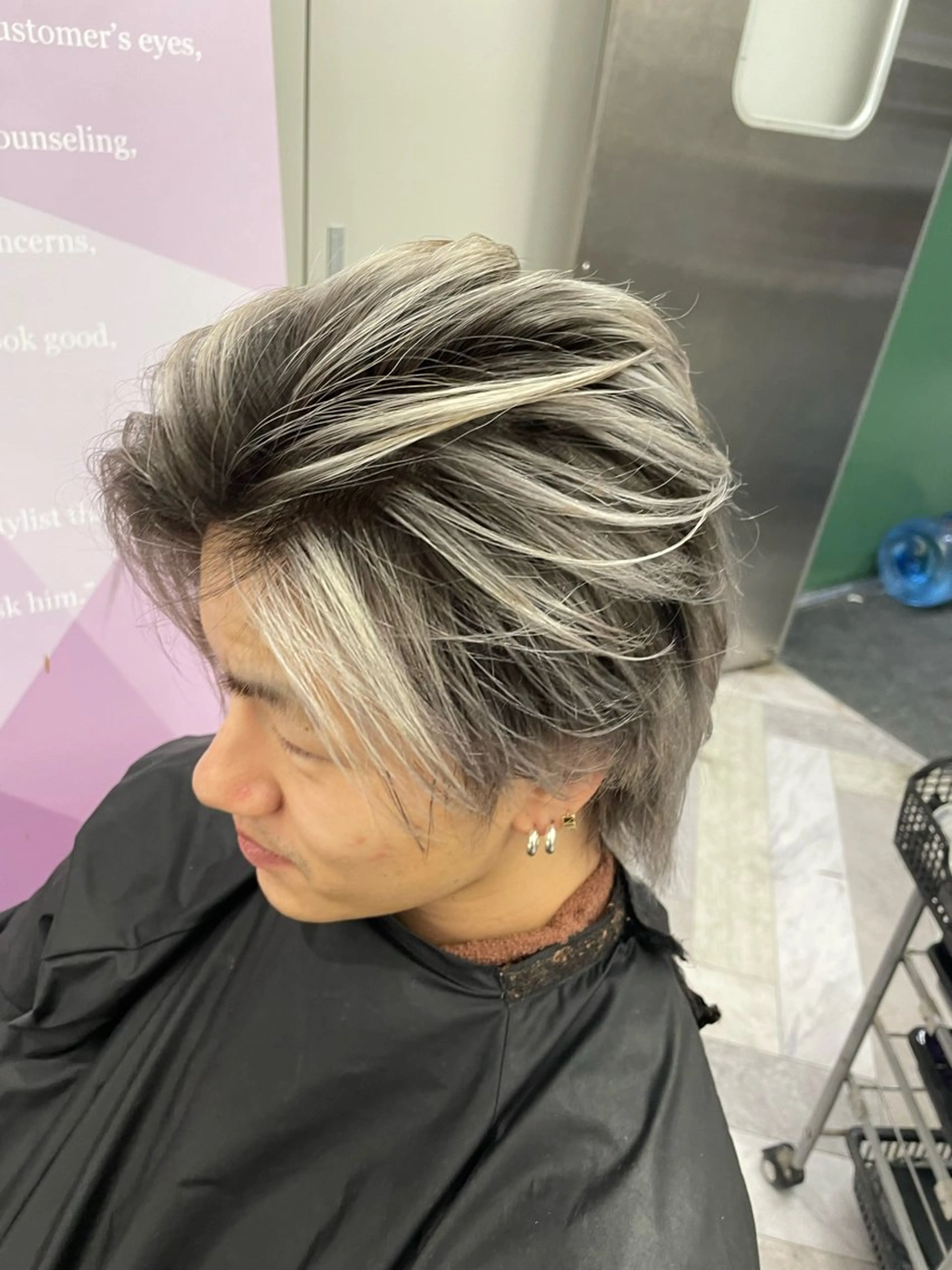 メンズ メンズバレイヤージュ ヘアカラー 💎夏葵 ハイライト /デザイン指名No1のヘアスタイル