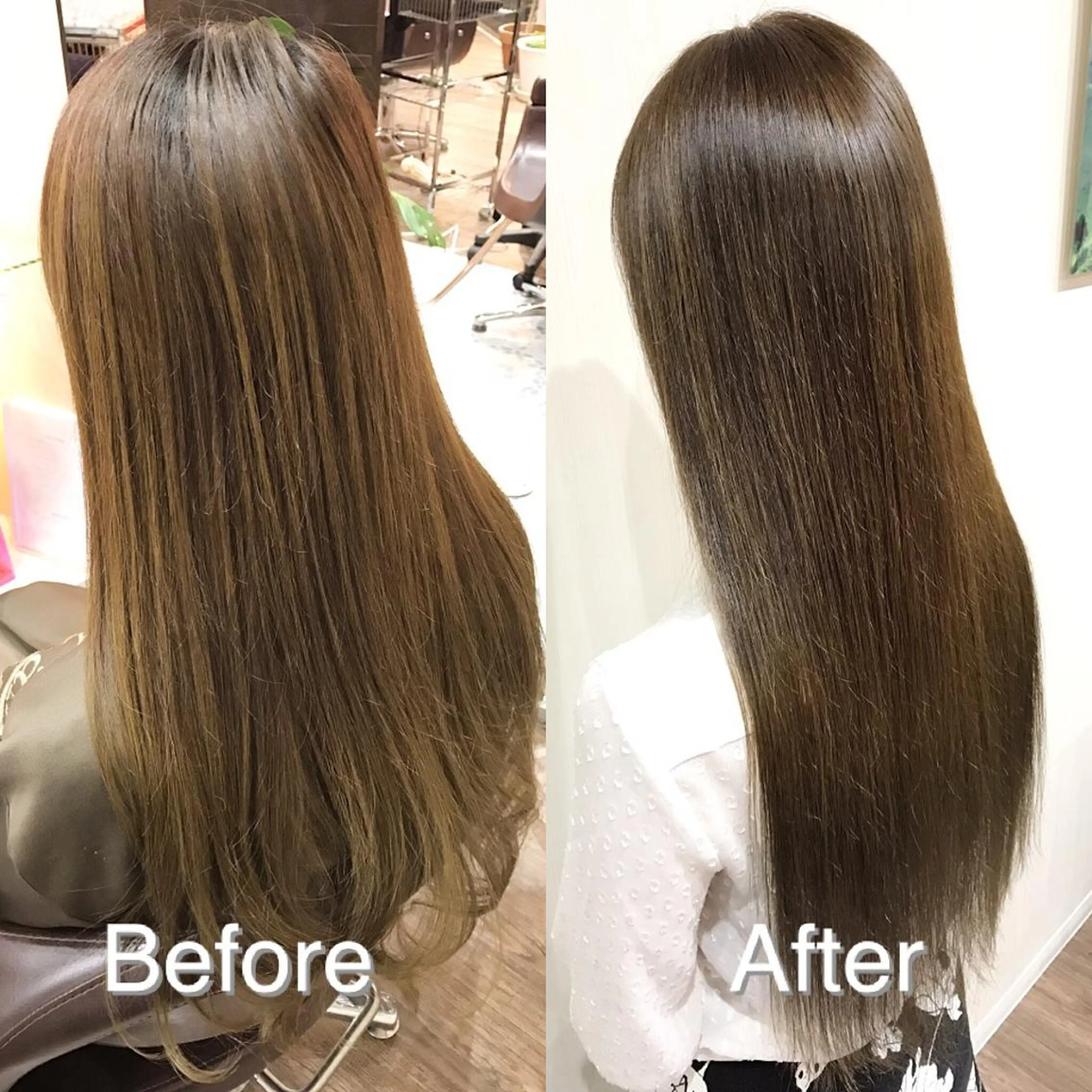 ロング カラー アッシュ ベージュカラー オレンジ CALON銀座　松田 力丸のヘアスタイル