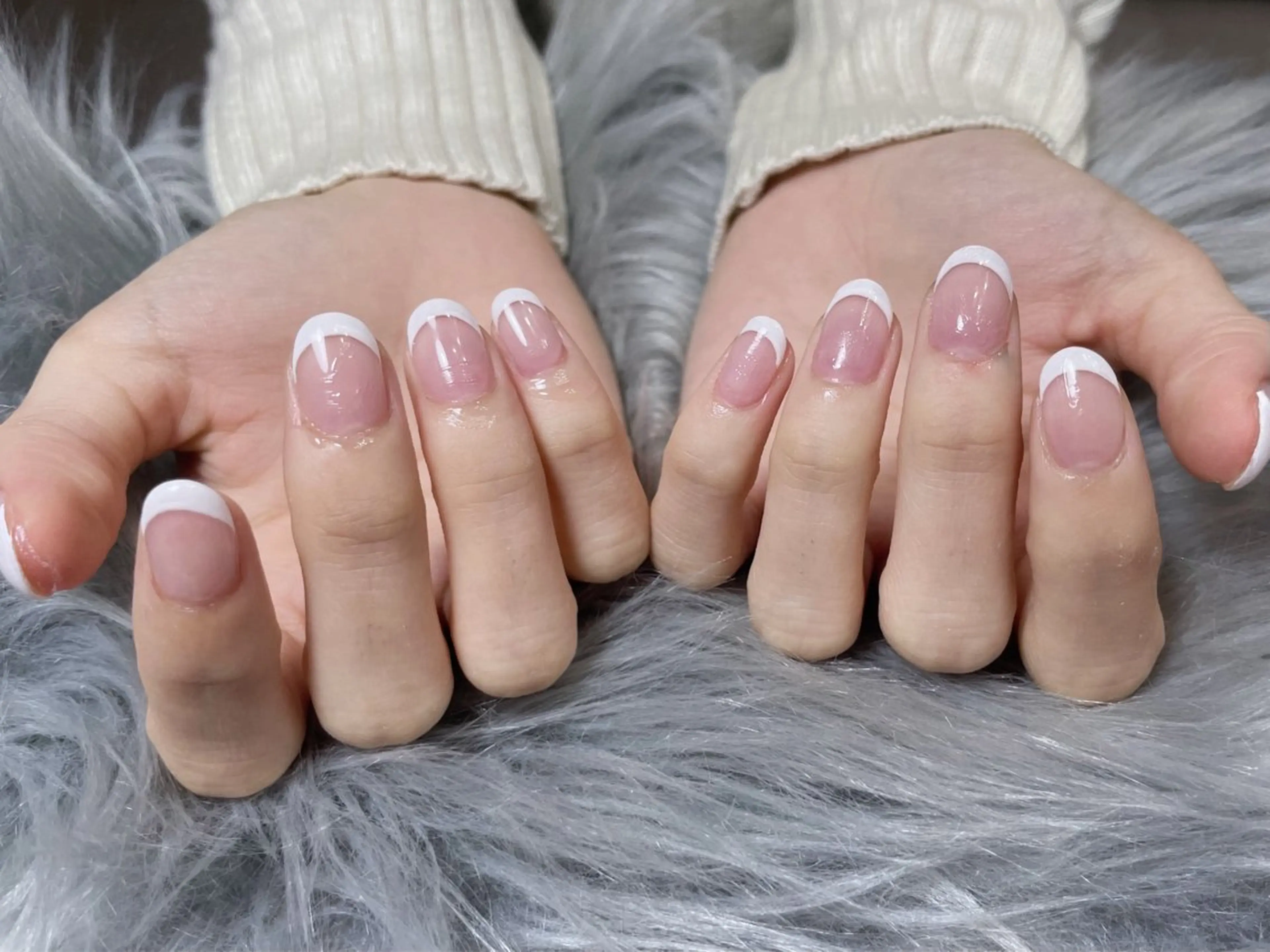 ネイル フレンチネイル ジェルネイル オフィスネイル パラジェル シンプルネイル ハンドネイル BLANC.nail所属・BLANC.nail yuuのネイルデザイン