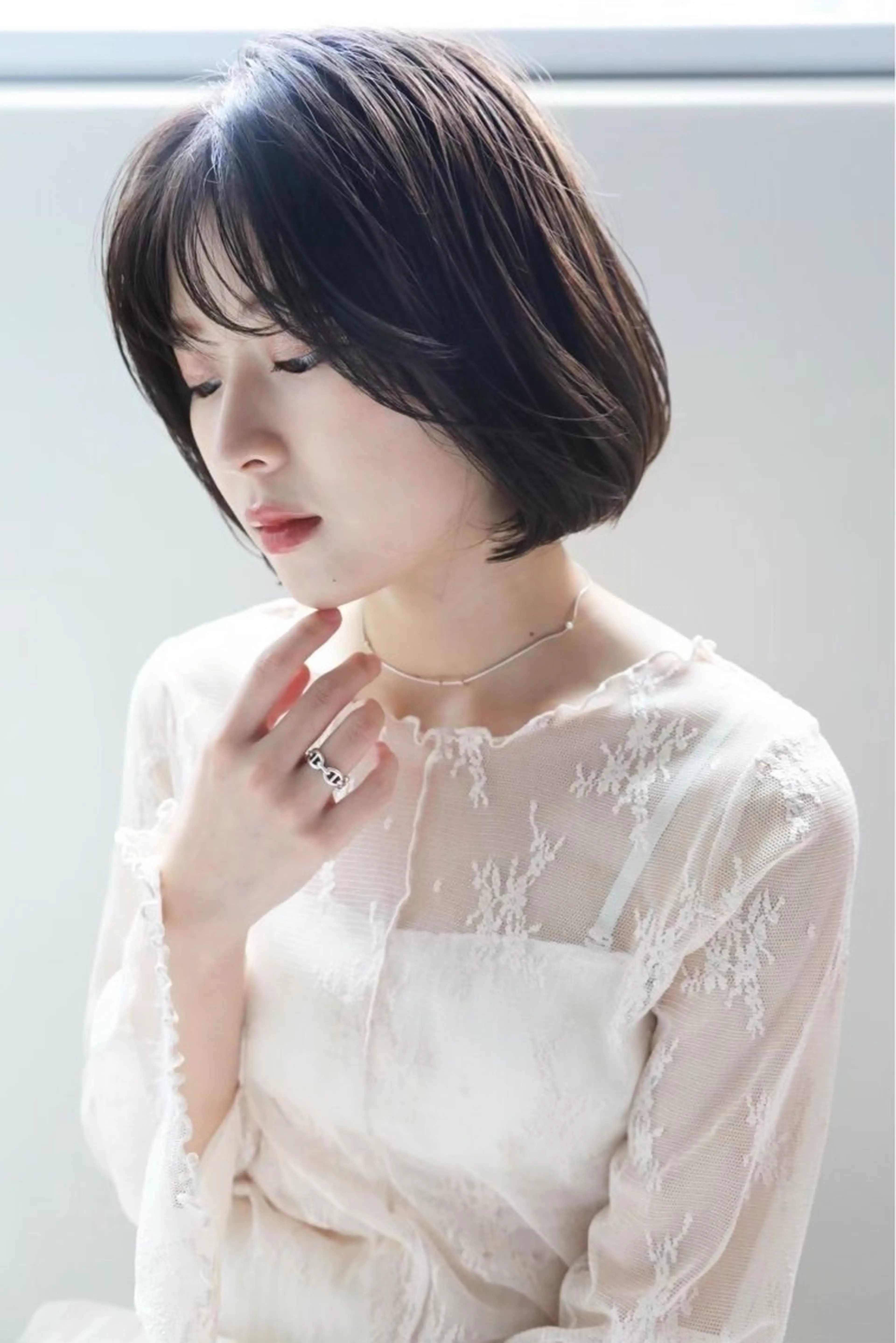 ショート オリーブ🫒レイヤー /平尾/りの‎🤍のヘアスタイル