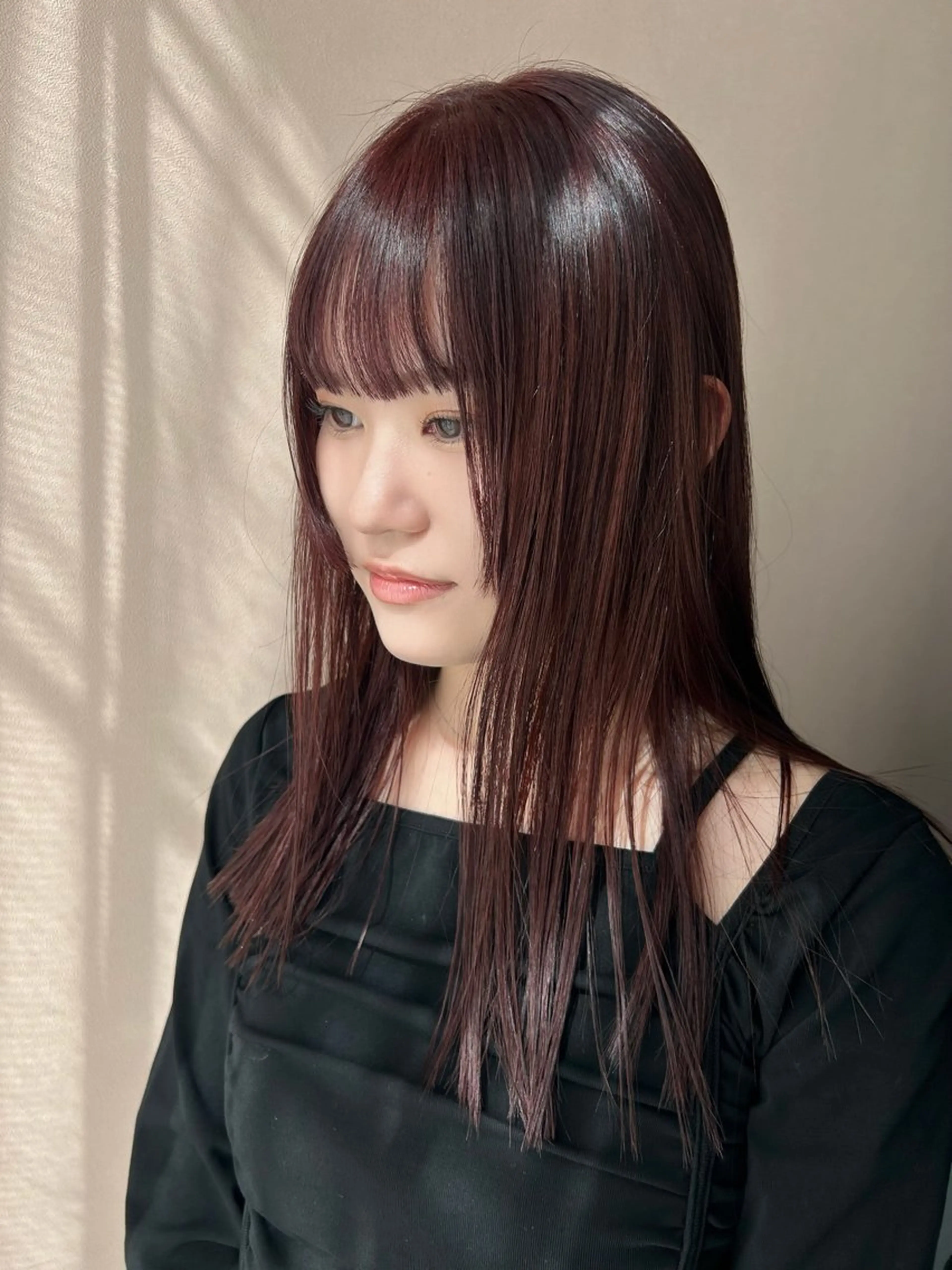 ロング カラー ブリーチ ブラウンカラー ブリーチなしカラー レッドカラー レッドブラウン hub hair レイヤー/透明感のヘアスタイル