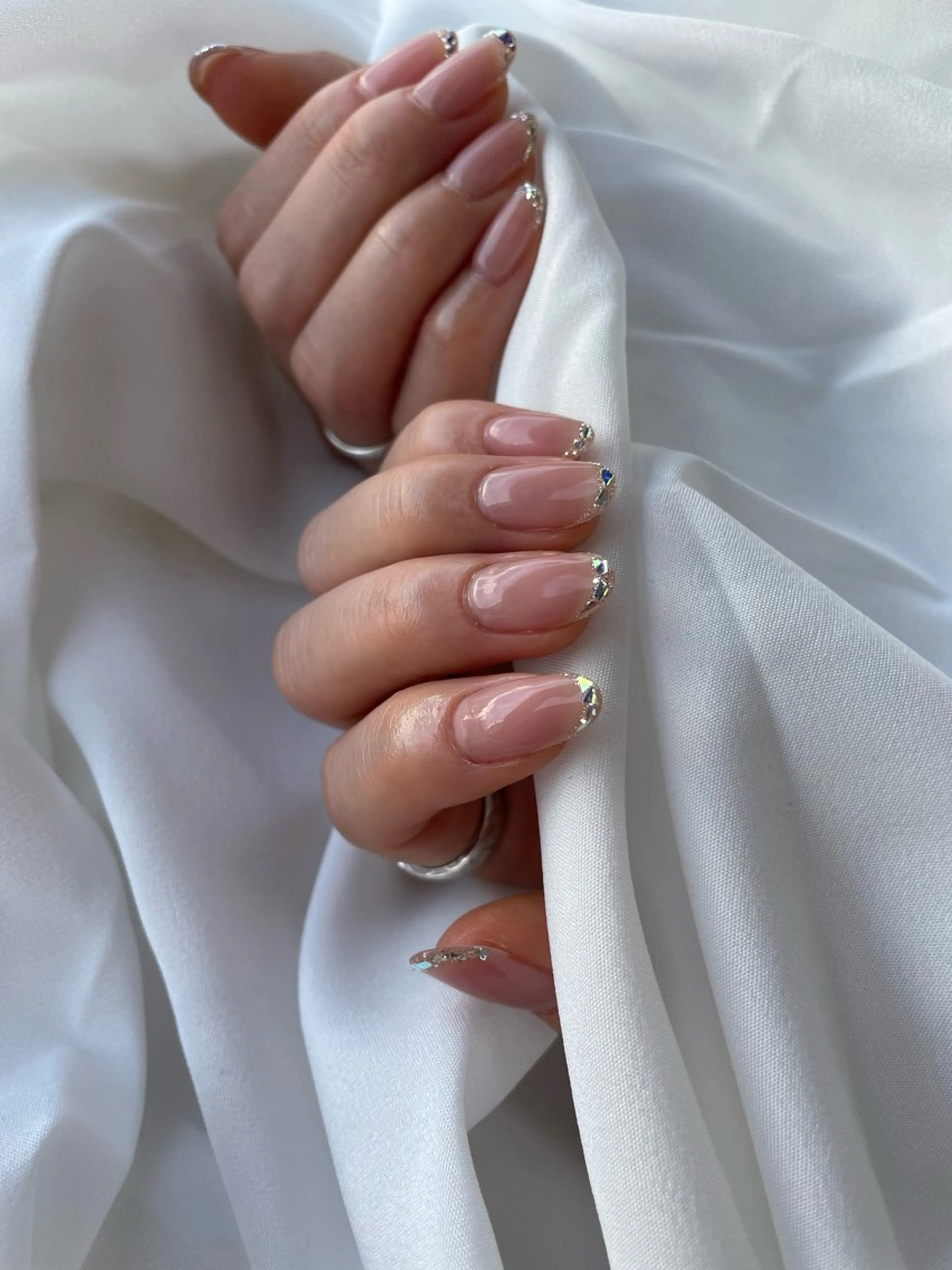 ネイル フレンチネイル ガラスフレンチ A OIのネイルデザイン