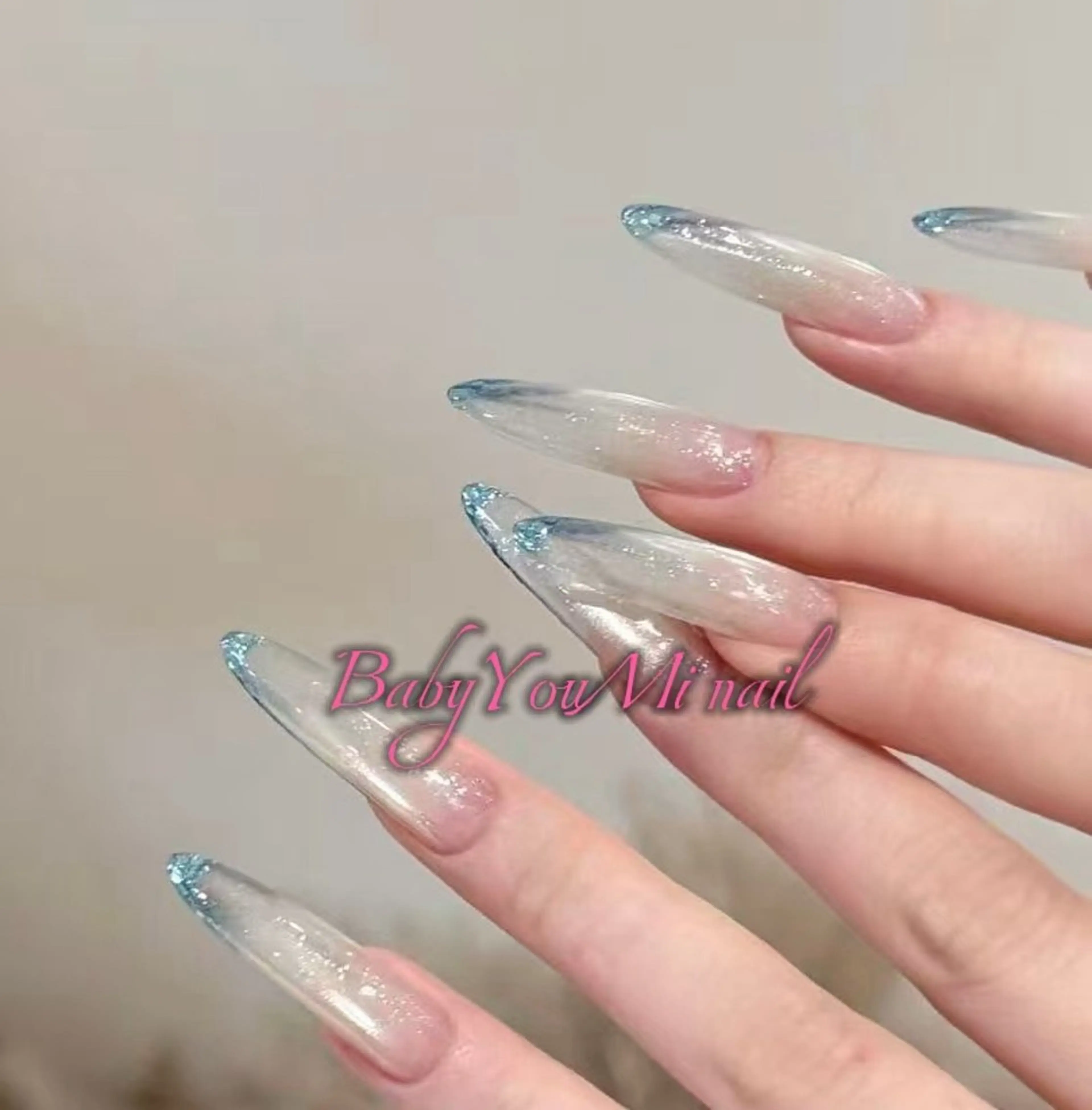 ネイル オーロラネイル チークネイル 成人式 フットネイル フレンチネイル ハンドネイル BabyYouMi nailのネイルデザイン