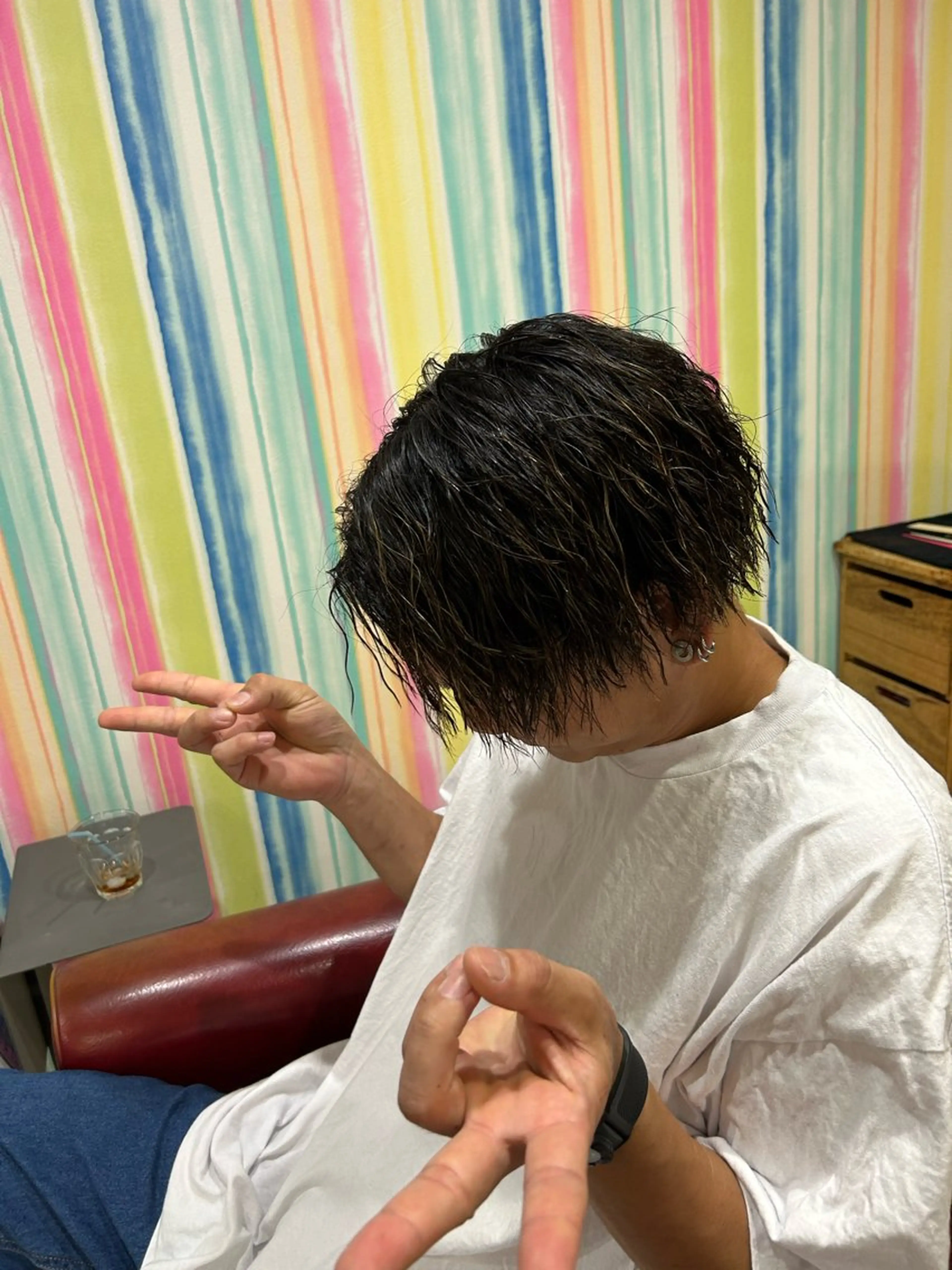 パーマ メンズ メンズパーマ メンズツイストパーマ ツイストパーマ カット パーマ hairLOOP所属・西院LOOP sayakaのヘアスタイル