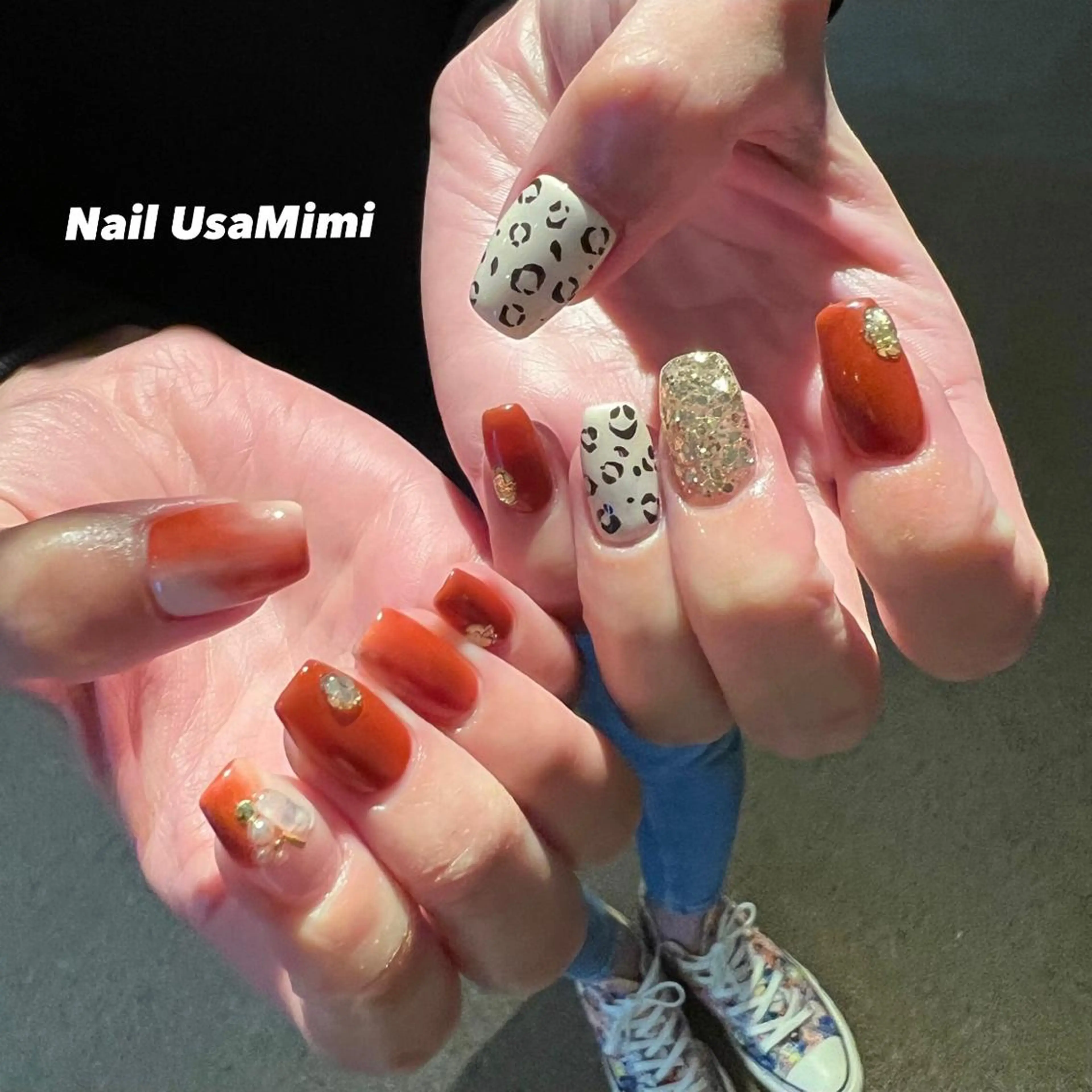 ネイル クリアネイル フットネイル ジェルネイル マグネットネイル 持ち込み 本町ネイルNail UsaMimiのネイルデザイン