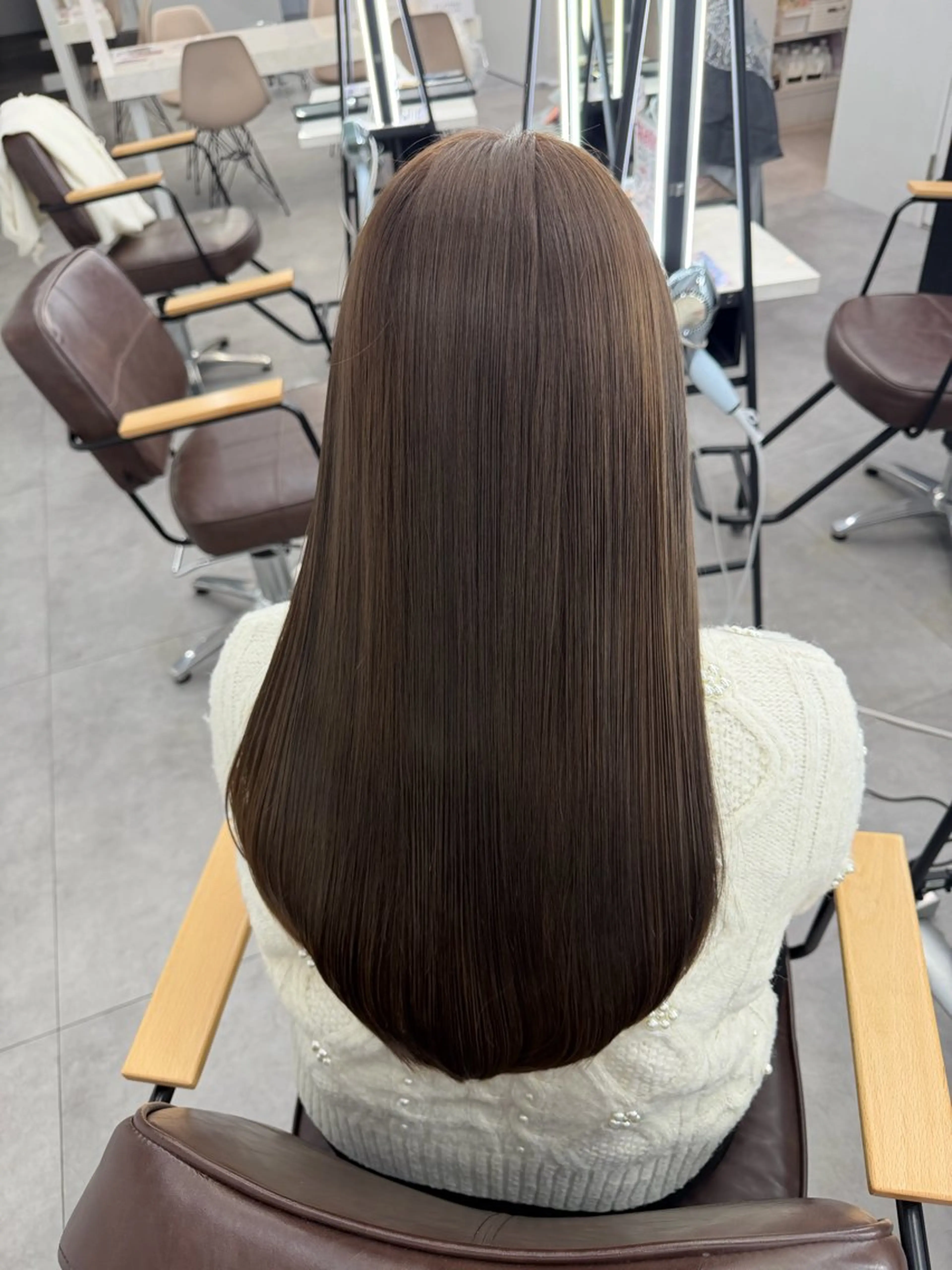 セミロング ヘアカラー 縮毛矯正 🎀miyu🎀 カラー/縮毛矯正のヘアスタイル