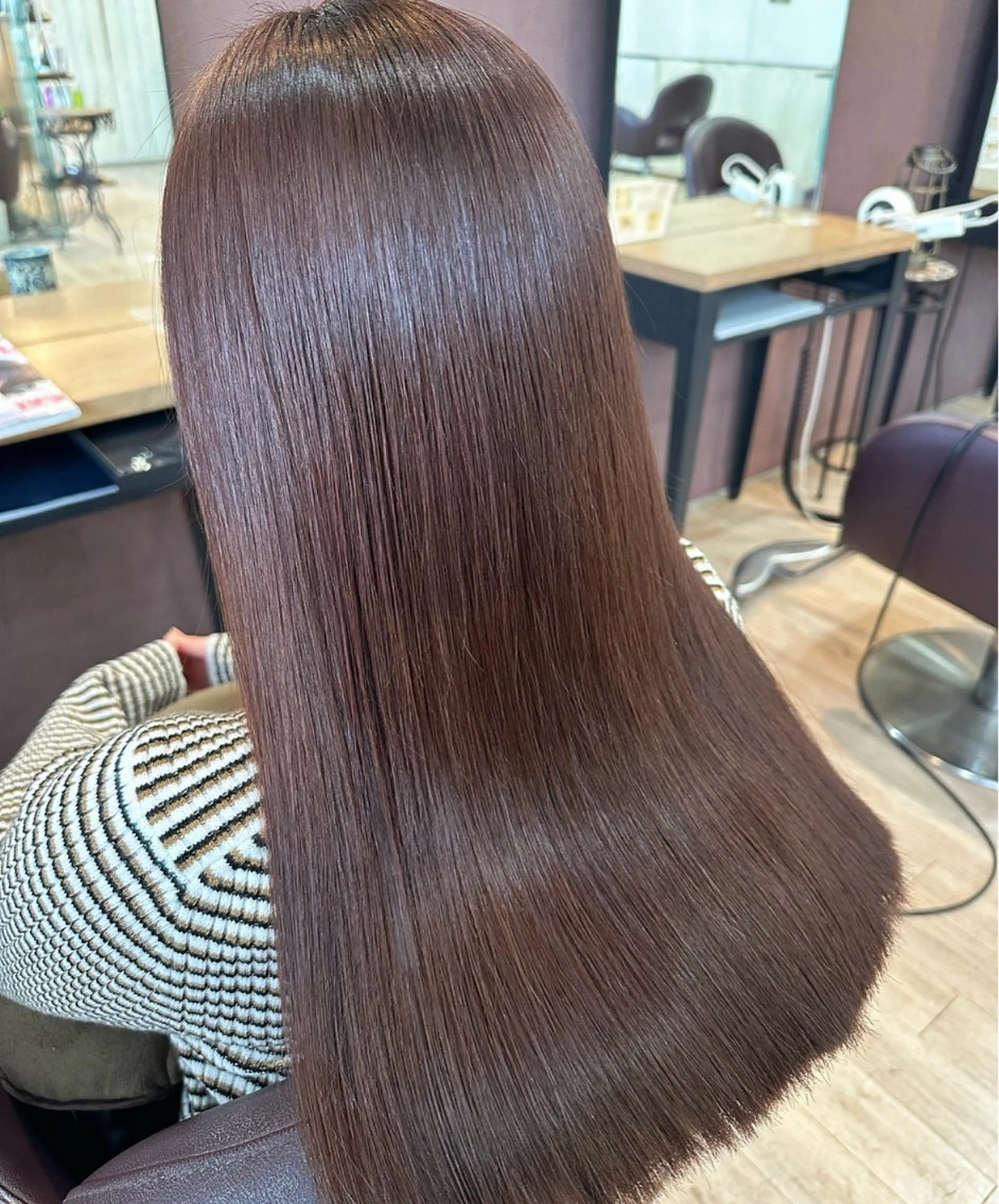 セミロング ピンクブラウン ツヤ髪質改善 💜れいな💜のヘアスタイル