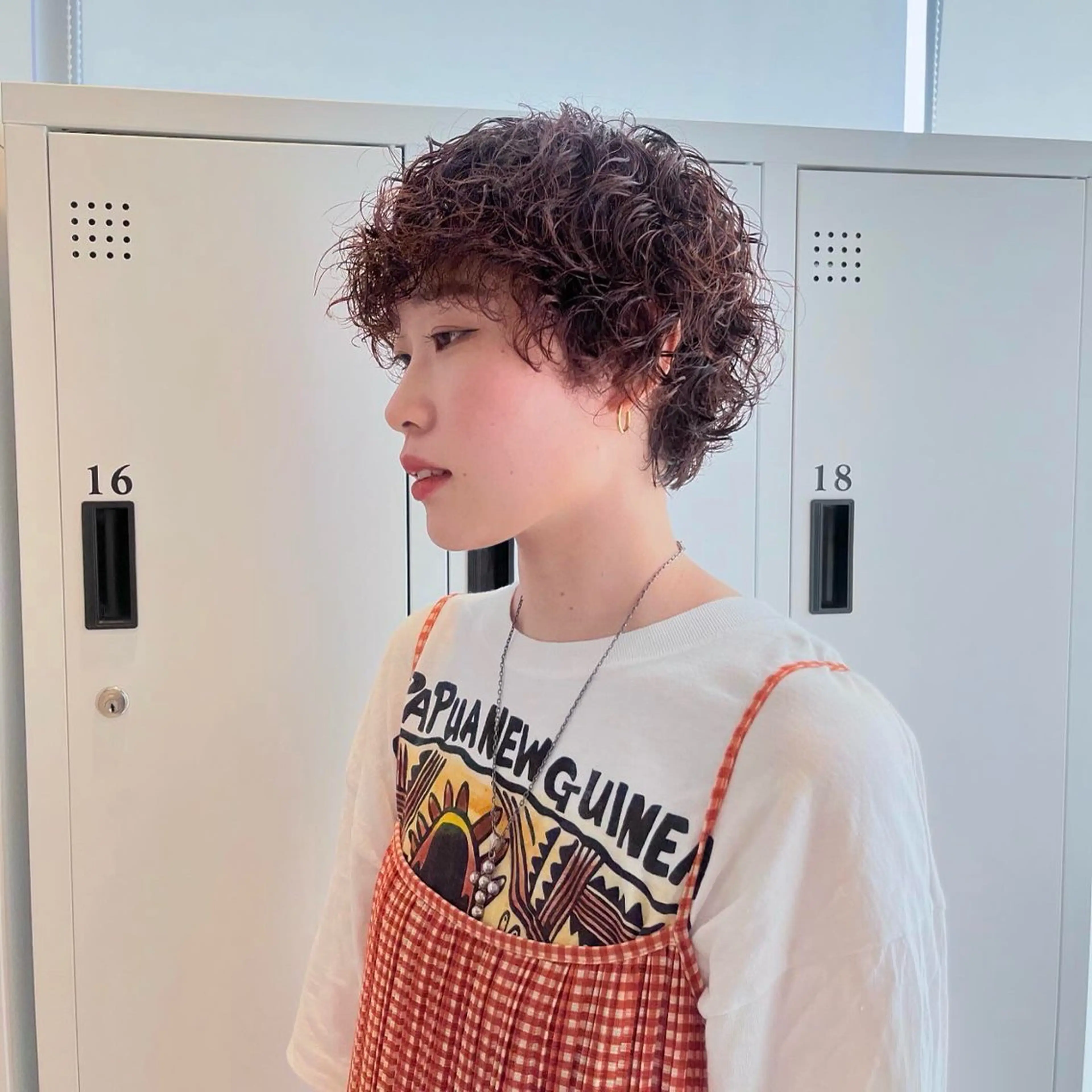 ショート パーマ カット パーマ トリートメント ボブ/ベージュ/ パーマ🪿近森ゆいのヘアスタイル