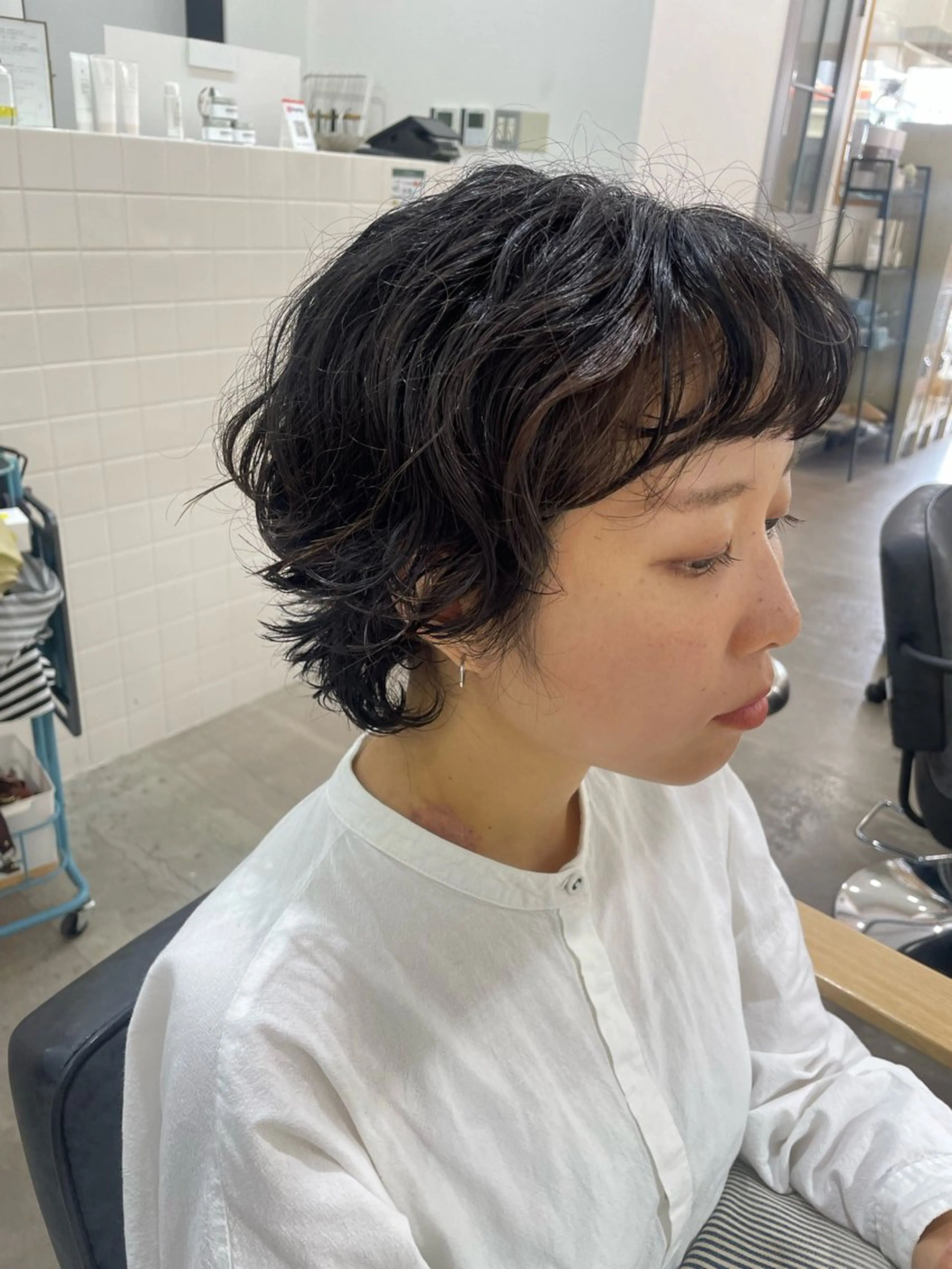 ショート ウルフカット カット パーマ トリートメント SUNC/🤎 オオクマ　カナエ🤎のヘアスタイル