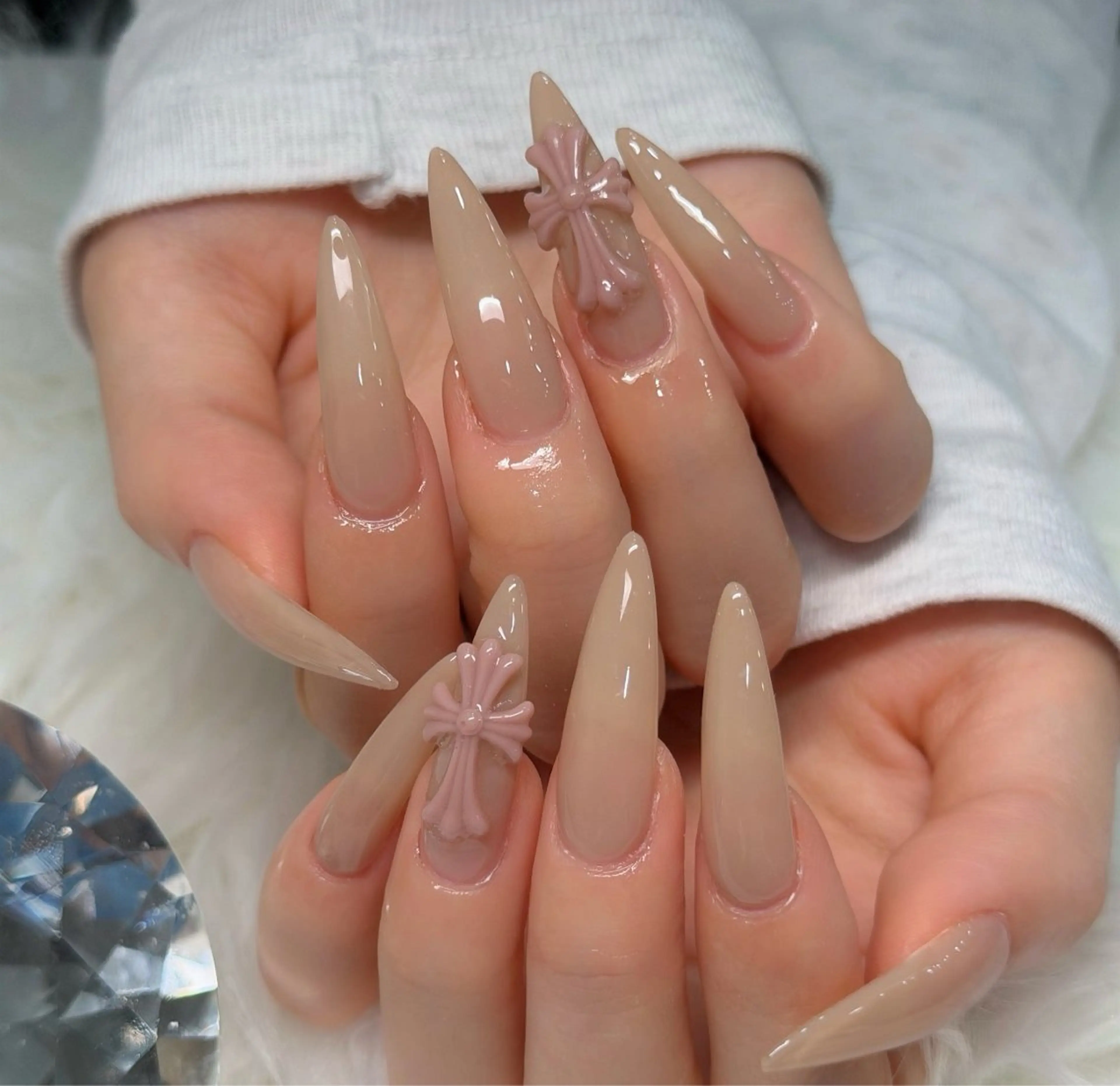 ネイル 長さ出し フレンチネイル 韓国ネイル レース マグネットネイル ハンドネイル 波 なみのネイルデザイン