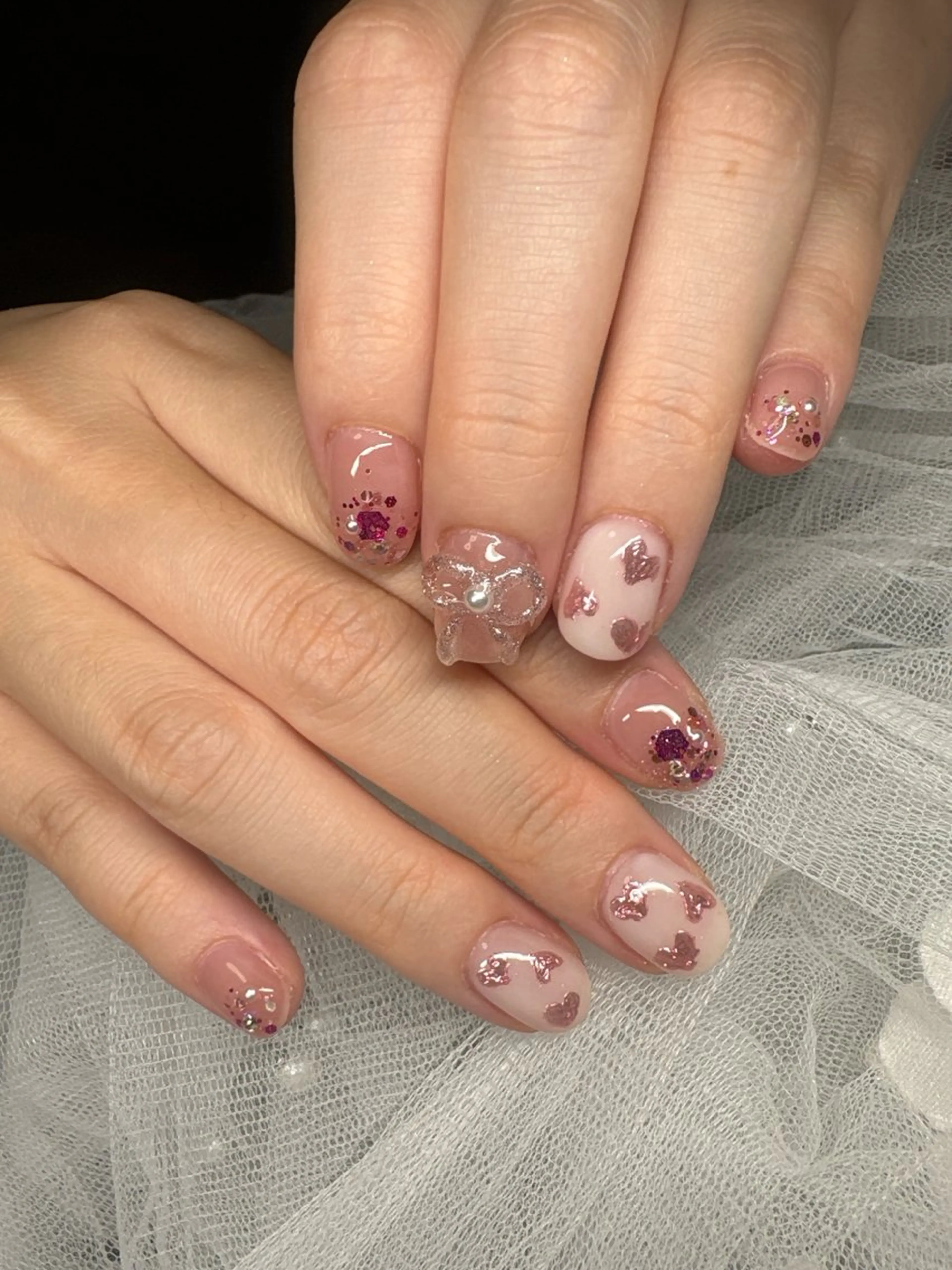 ネイル ハンドネイル PLUM  BELL 横浜自宅ネイルのネイルデザイン