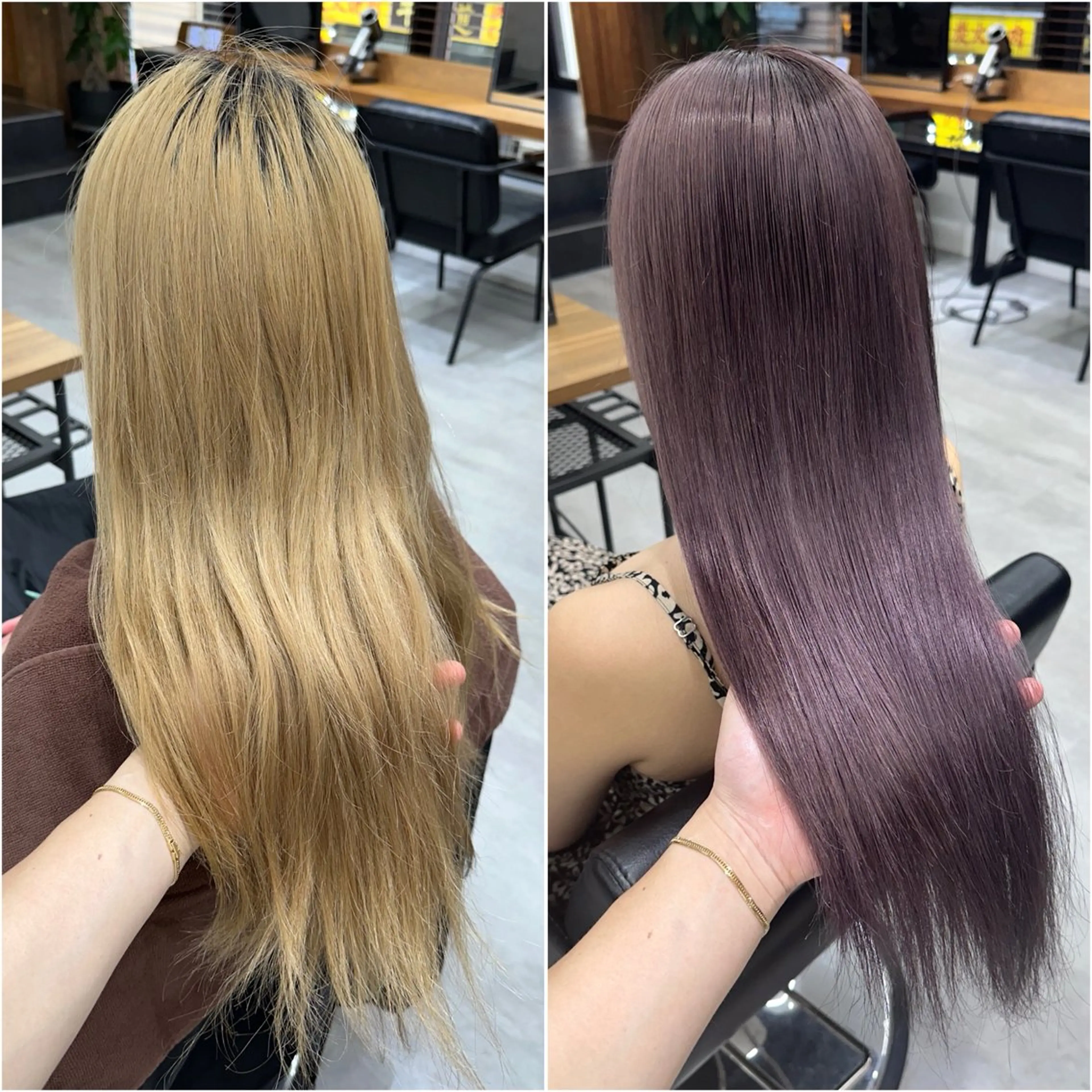 ロング カラー アッシュ ブリーチ ケアブリーチ ダブルカラー グレージュ ヘアカラー トリートメント KEISUKE🐶 カラー✨エクステのヘアスタイル