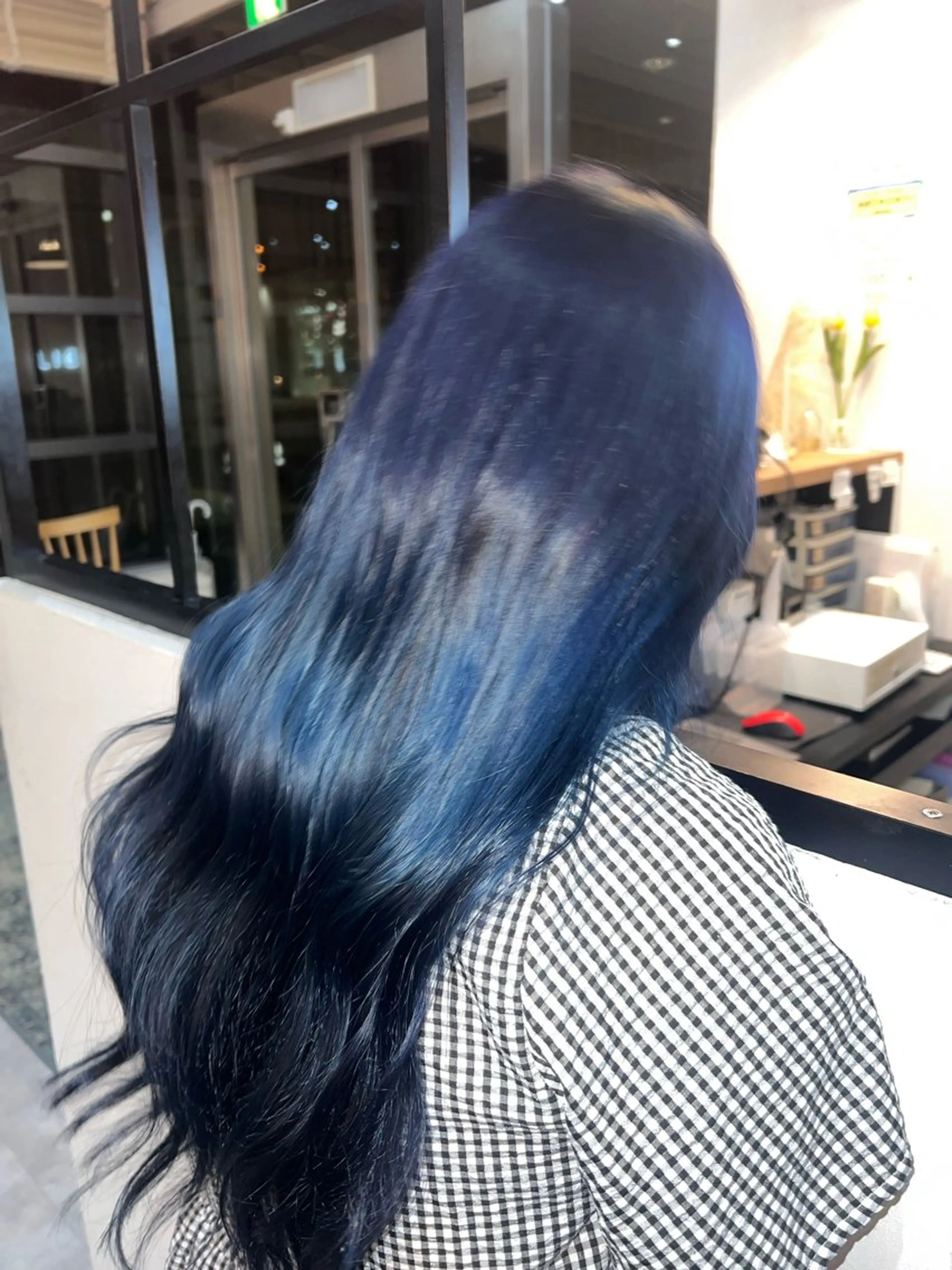 ロング カラー ブルーカラー ネイビーカラー 小闕 もち🐈💎✨のヘアスタイル