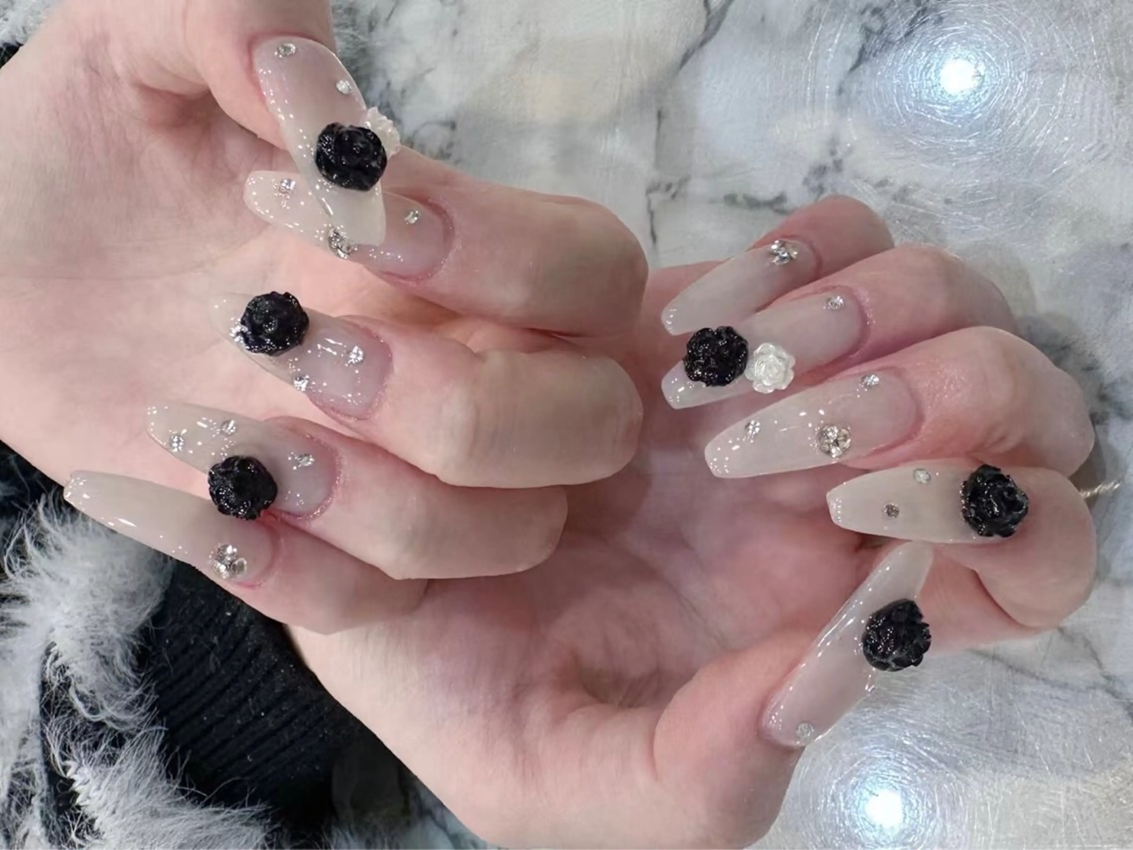 ネイル アートネイル フットネイル ジェルネイル ハート マグネットネイル babarla Nailのネイルデザイン