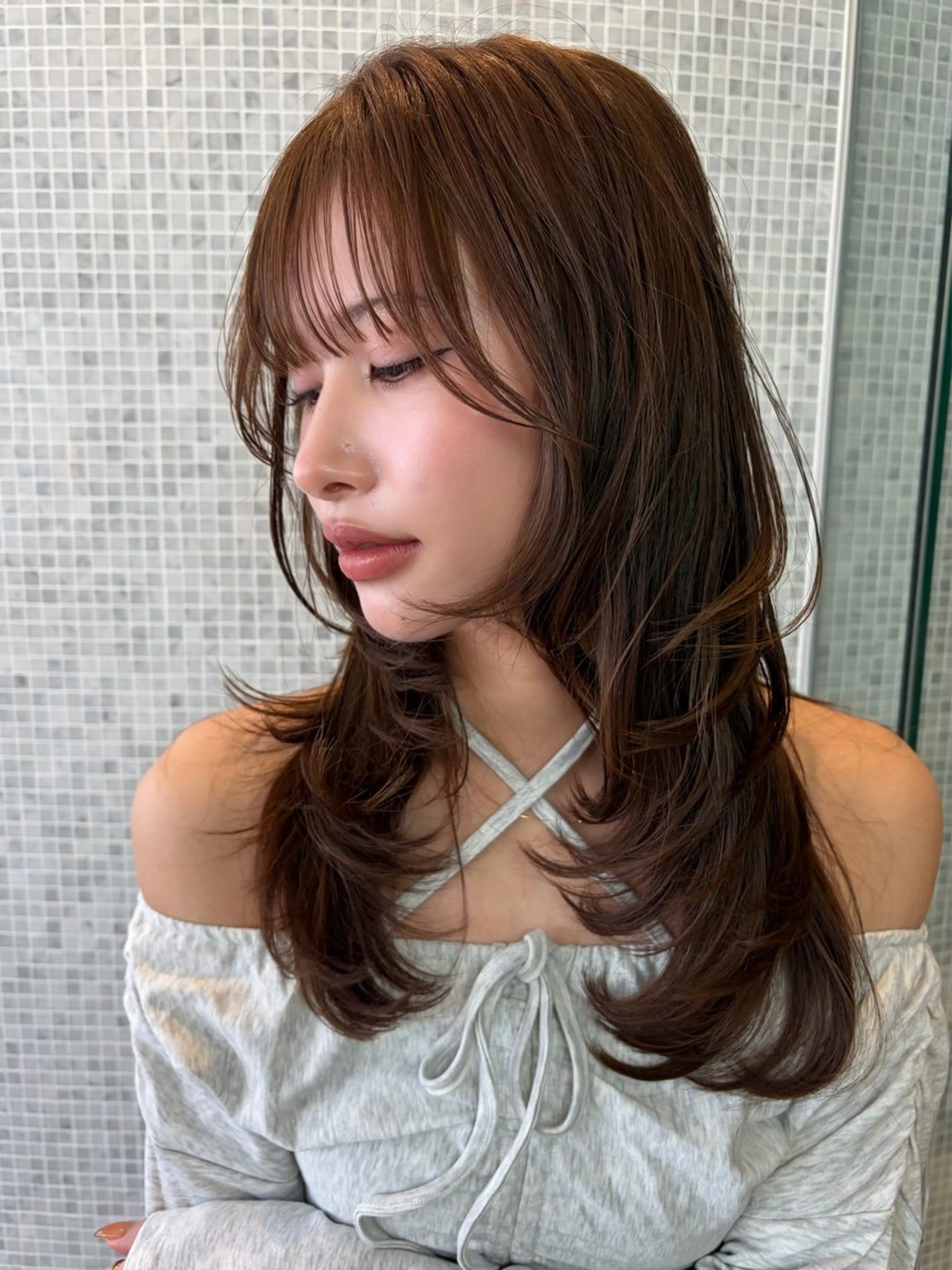 ロング レイヤーカット 高山沙来/ストレート パーマ特化/縮毛矯正のヘアスタイル