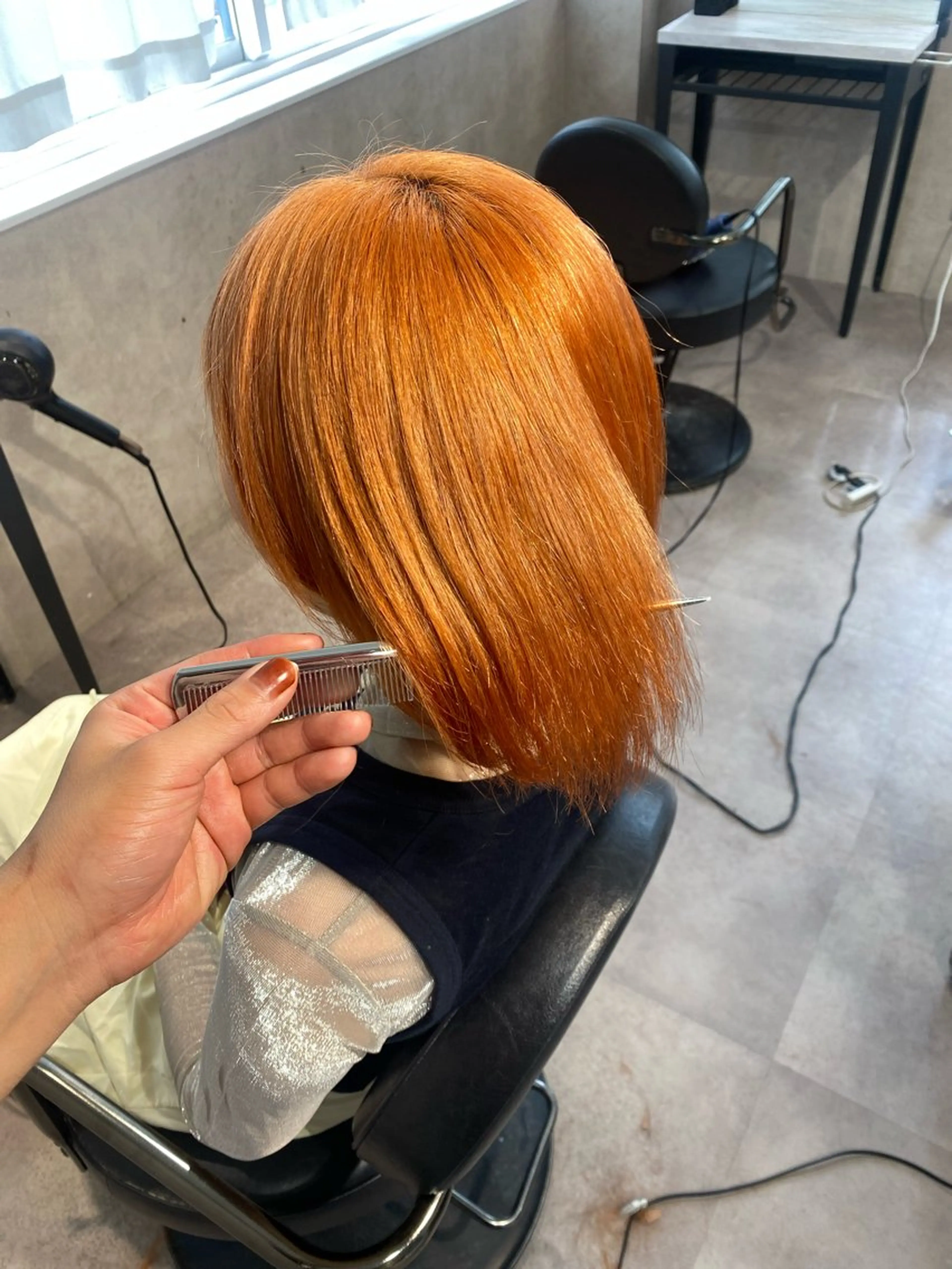 カラー オレンジ ヘアカラー ヘアセット Seleneコウキ ブリーチ/ハイトーンのヘアスタイル