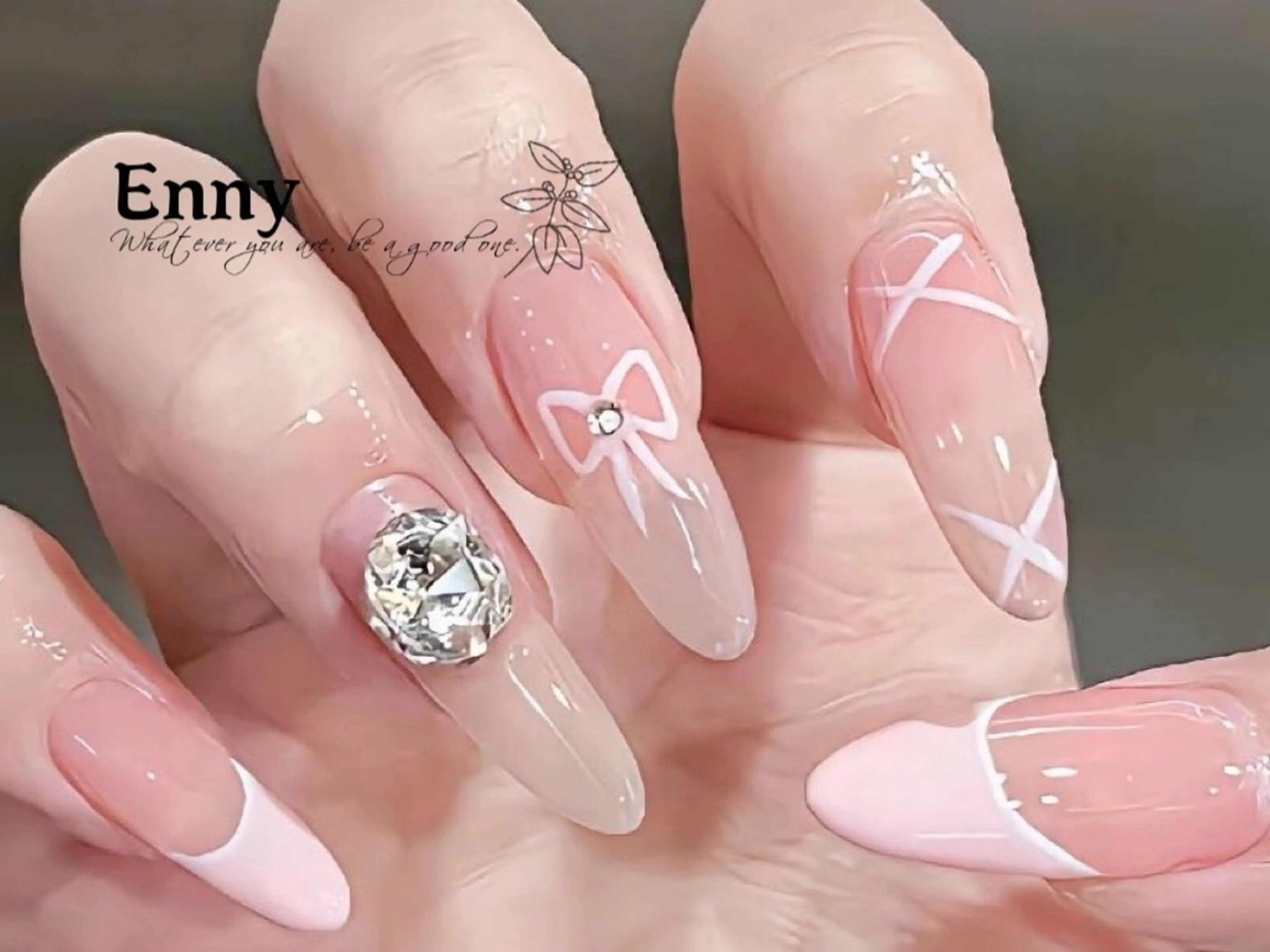 ネイル チークネイル 長さ出し フラッシュネイル フットネイル フレンチネイル Enny ネイルサロンのネイルデザイン