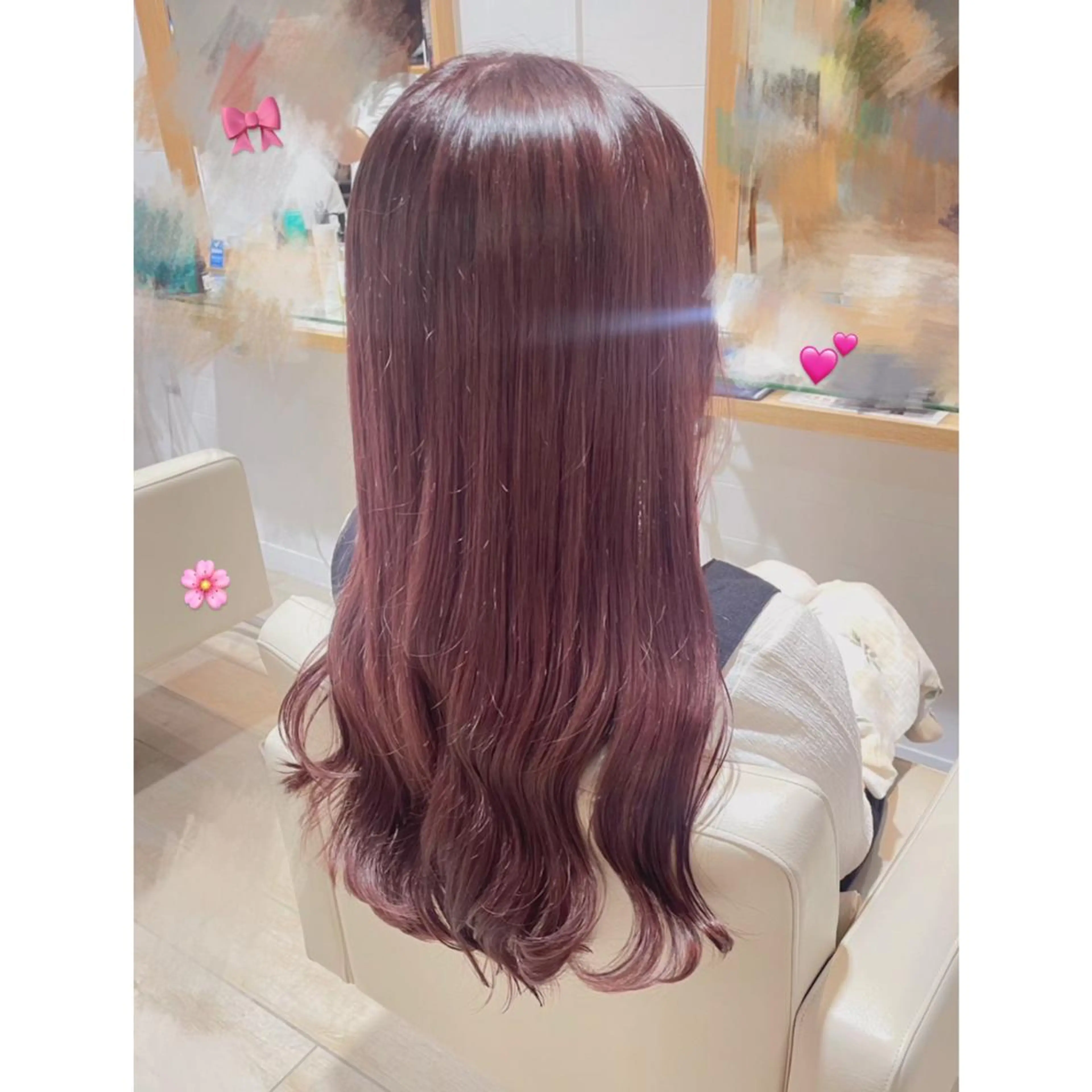 ロング カラー ラベンダーカラー ピンクカラー ピンクラベンダー ヘアカラー 松森 小夏のヘアスタイル
