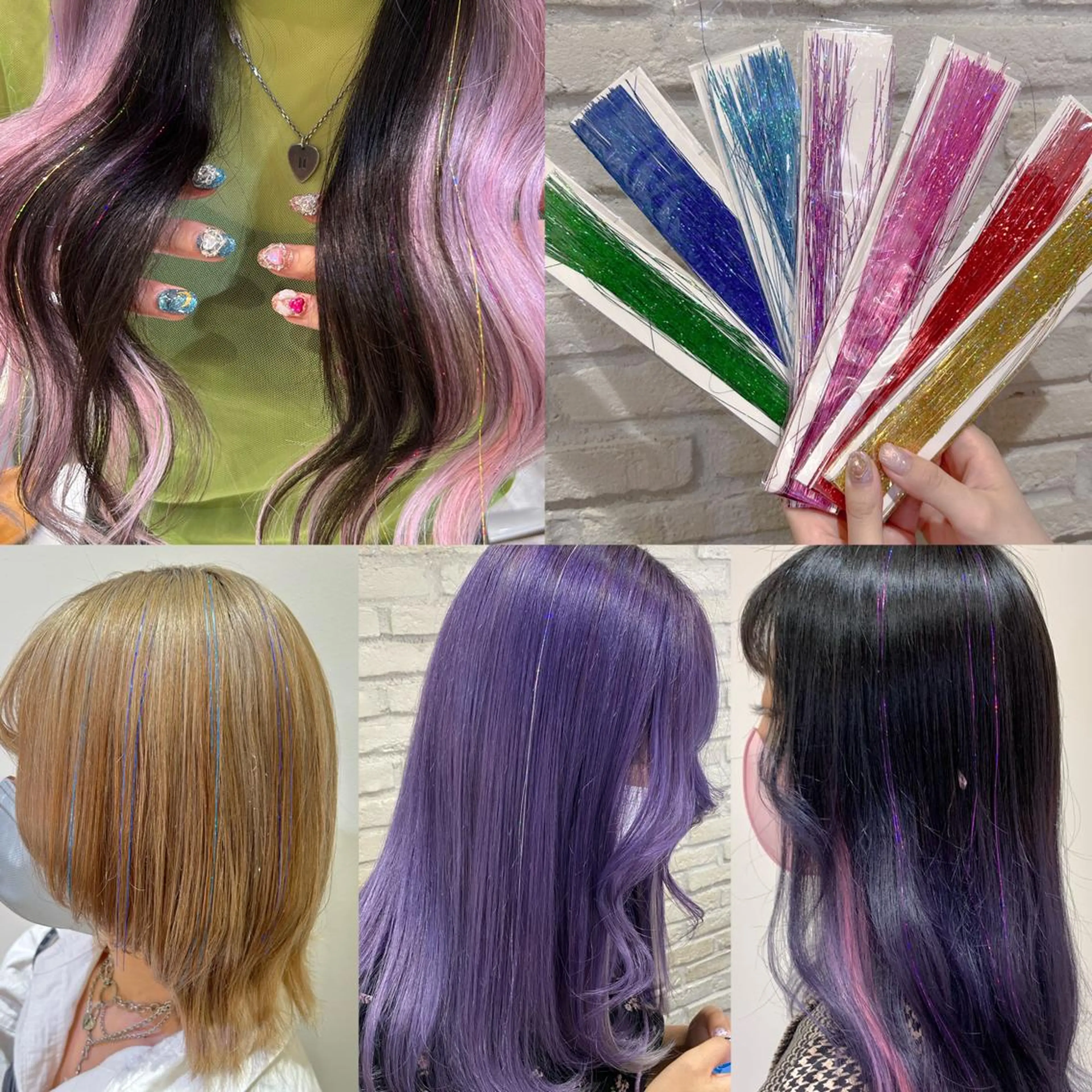 ロング カラー ヘアアレンジ ミユ🎀エクステ 🎨デザインカラーのヘアスタイル