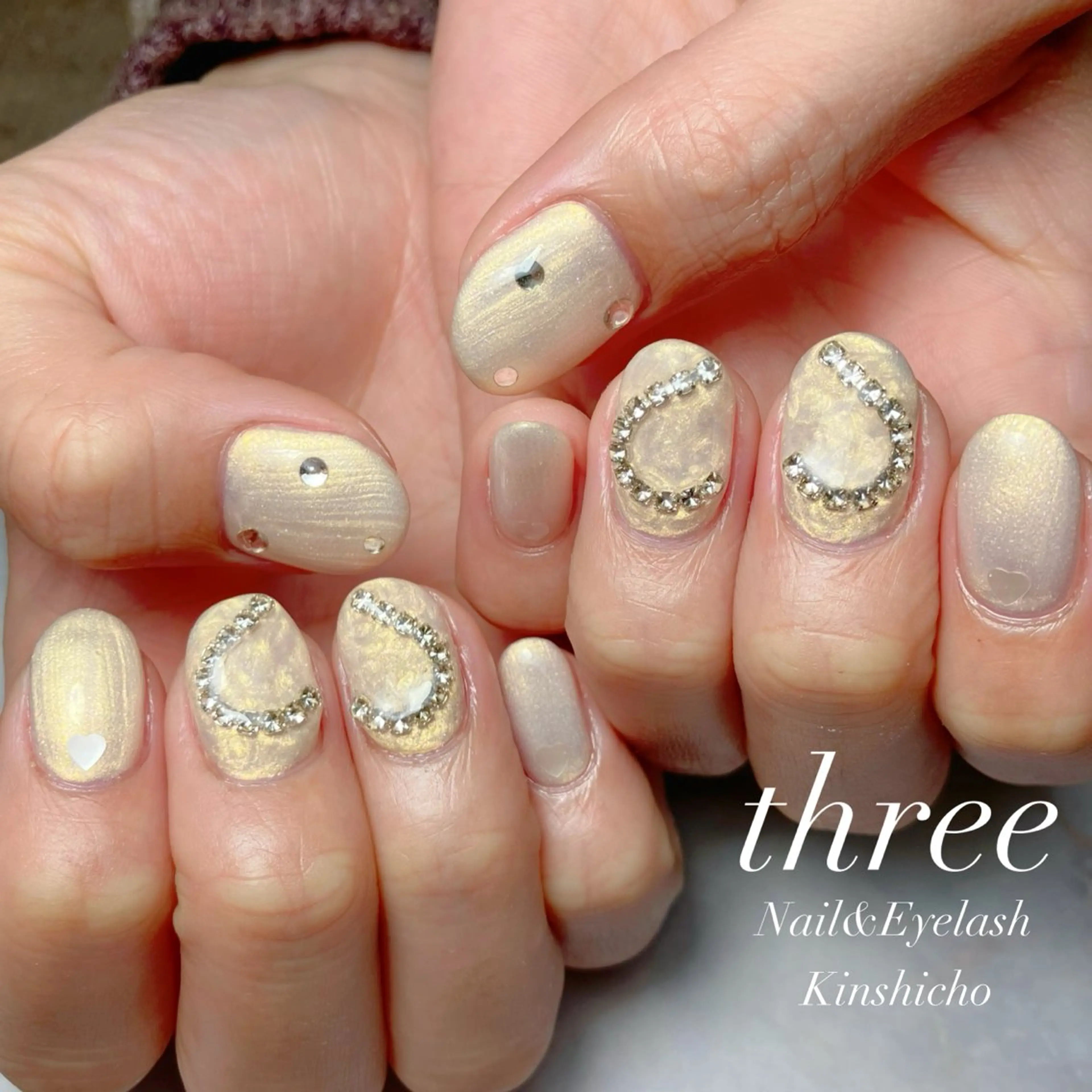 ネイル 韓国ネイル ワンホンネイル ハンドネイル three Nail&Eyeのネイルデザイン
