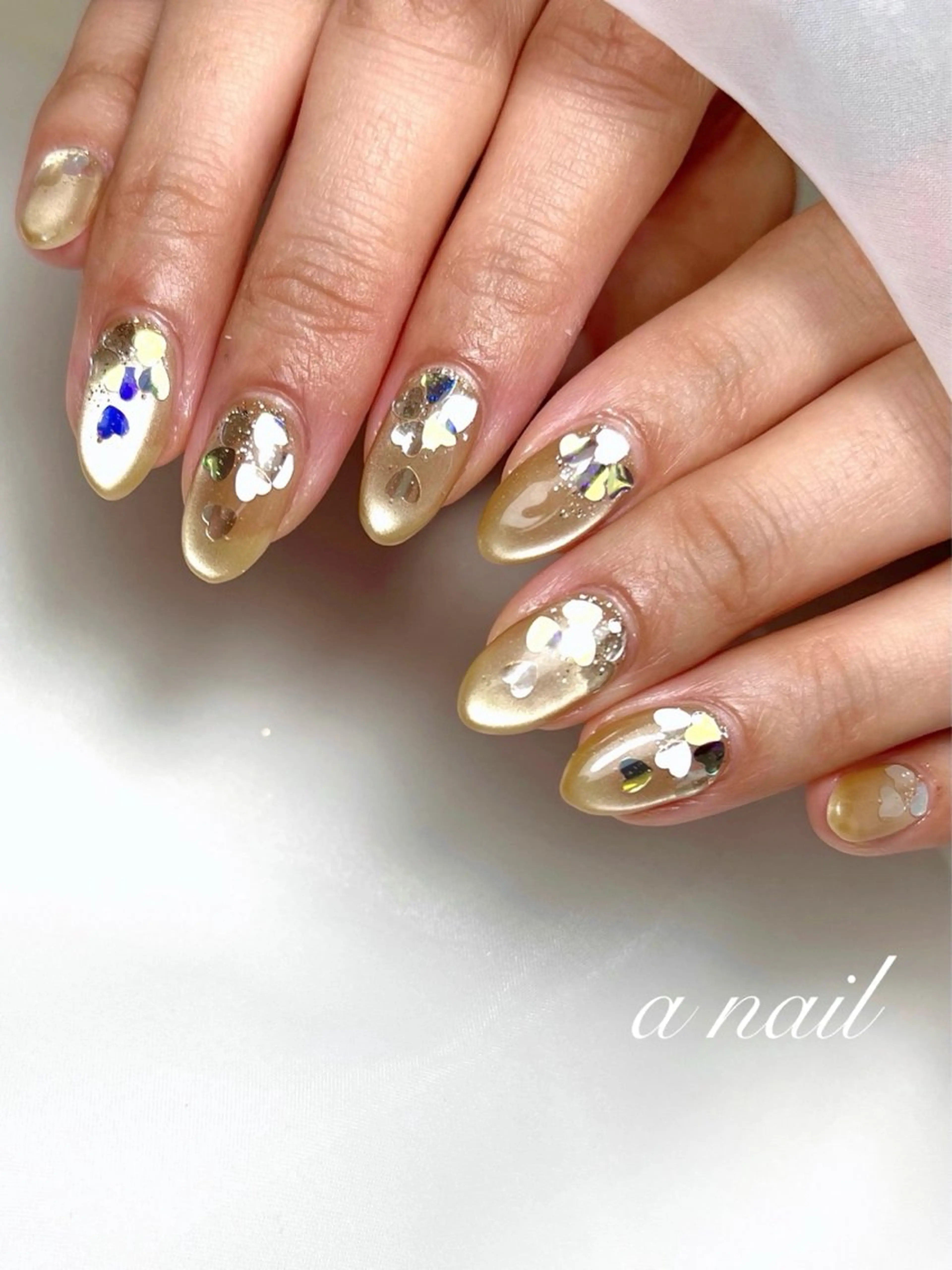 ネイル ハート 持ち込み ハンドネイル Salon_ a.nailのネイルデザイン