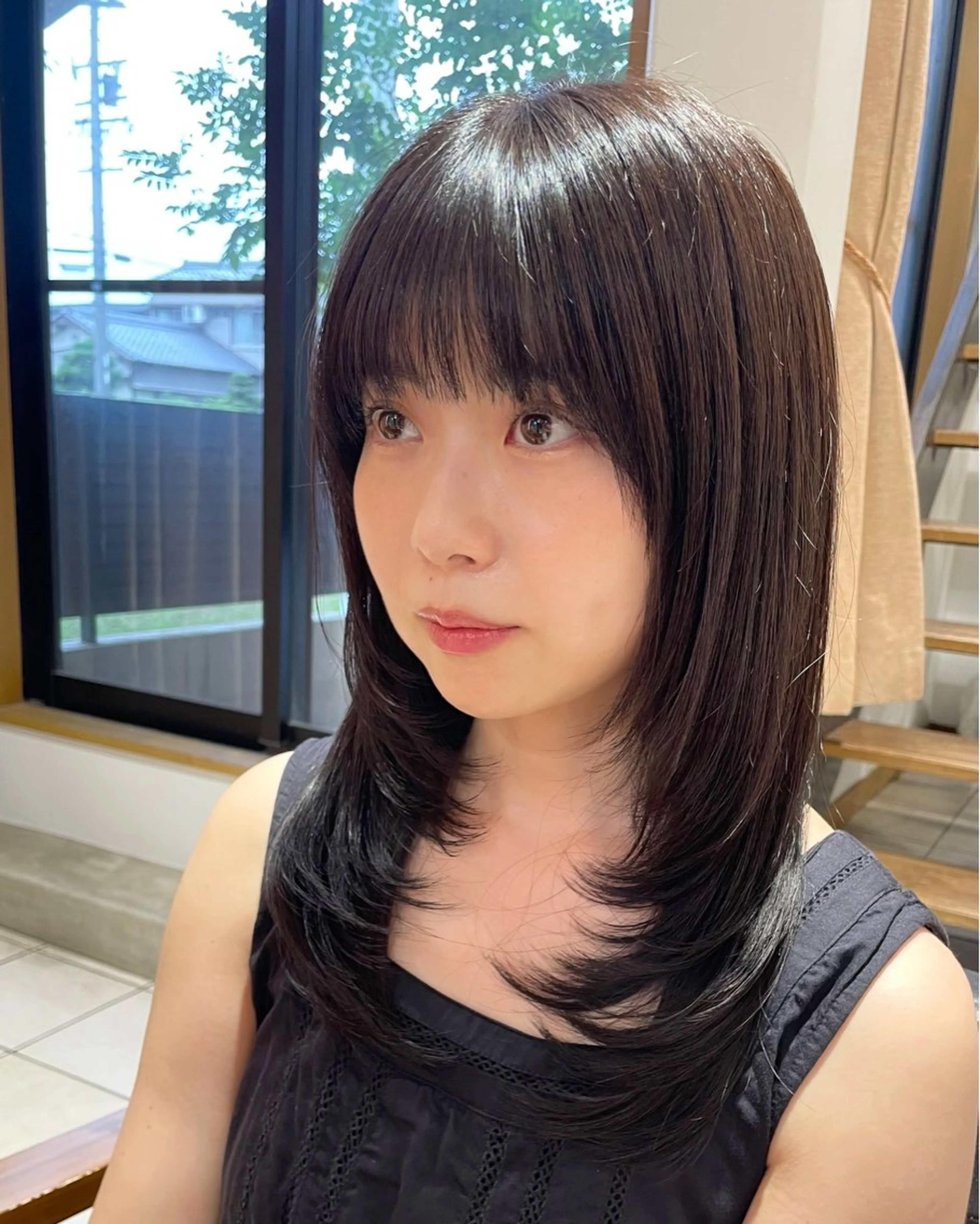 ミディアム レイヤーカット 🩰韓国レイヤー🩷 艶カラー🌷小栁歩美のヘアスタイル