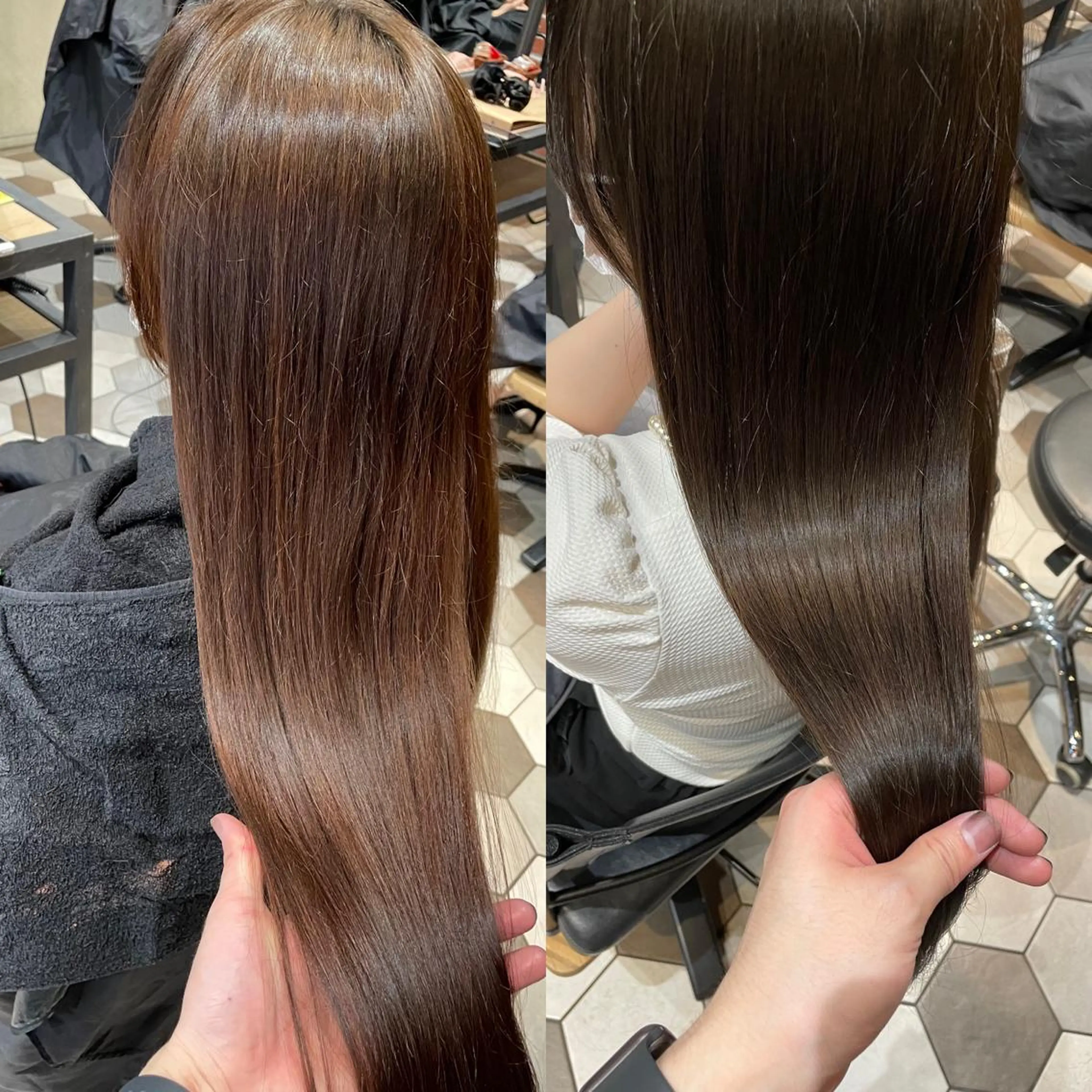 セミロング 髪質改善、縮毛矯正 酸性縮毛矯正のヘアスタイル