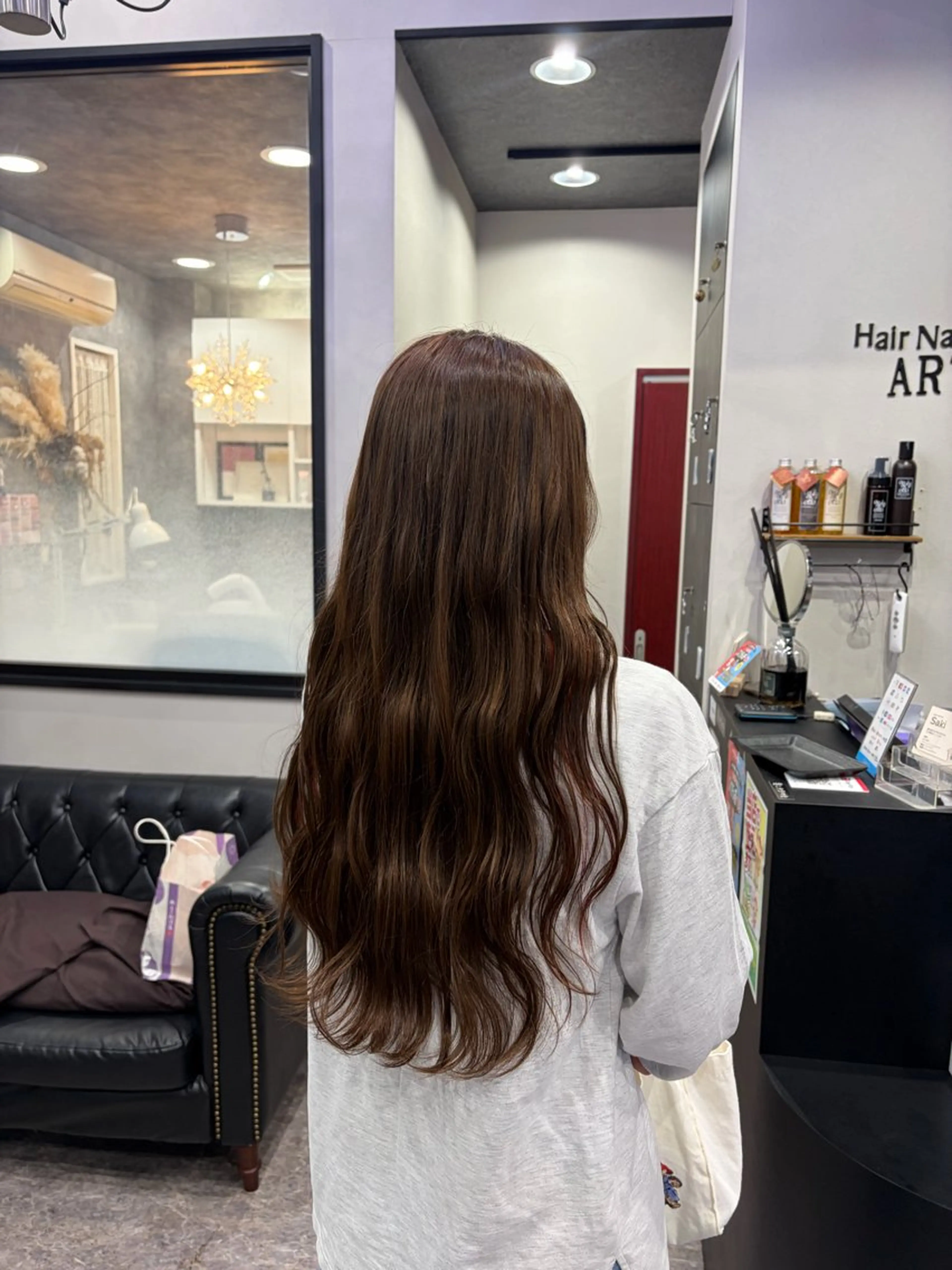 ロング カラー カット ヘアカラー 友滝 真菜美のヘアスタイル