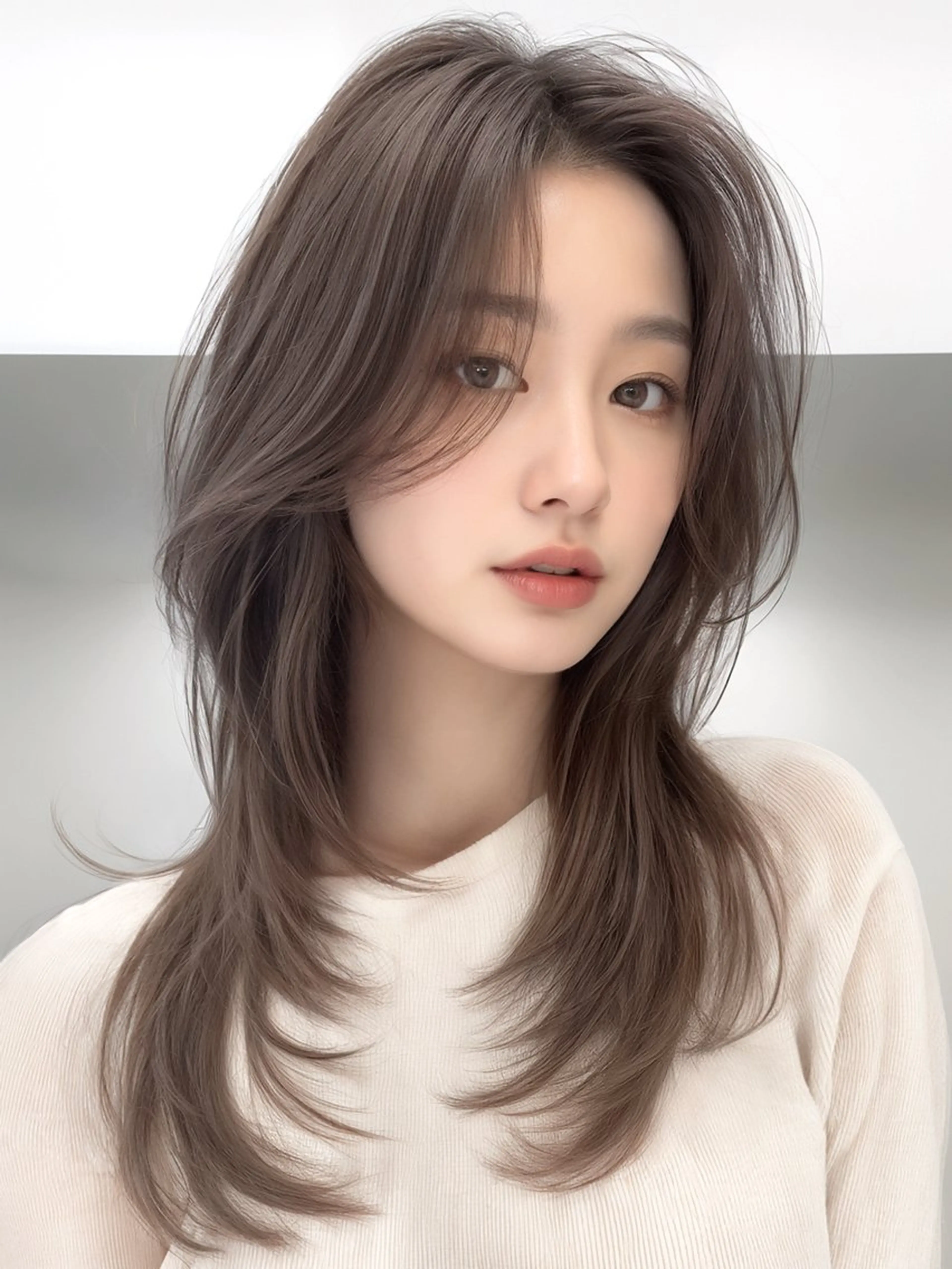 ロング カラー カット ヘアカラー トリートメント 莉乃/縮毛矯正/髪質 改善/艶カラーのヘアスタイル