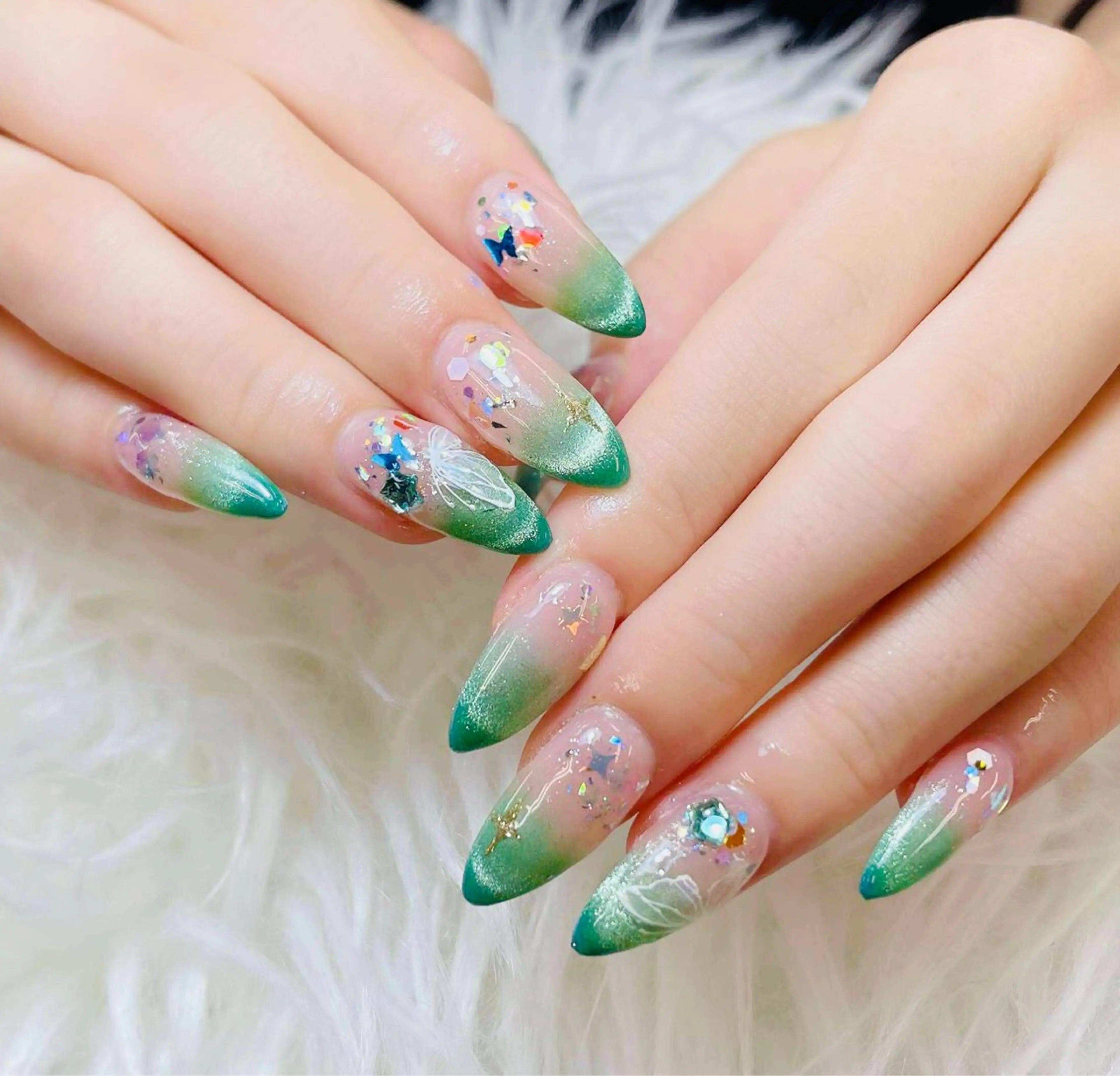 ネイル チークネイル 長さ出し フットネイル マグネットネイル 持ち込み ハンドネイル ANH NAIL ゴテゴテ専門店💎のネイルデザイン